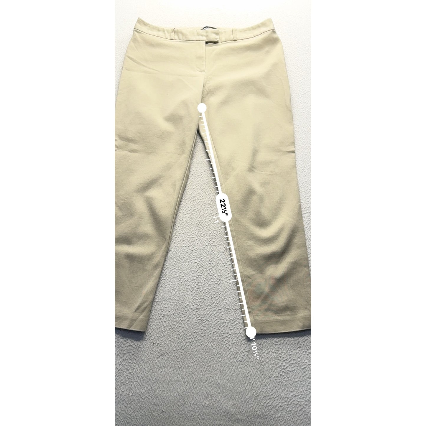 Liz Claiborne Womens Emma Classic Pants Size 12 Beige Cotton Blend Career #440B