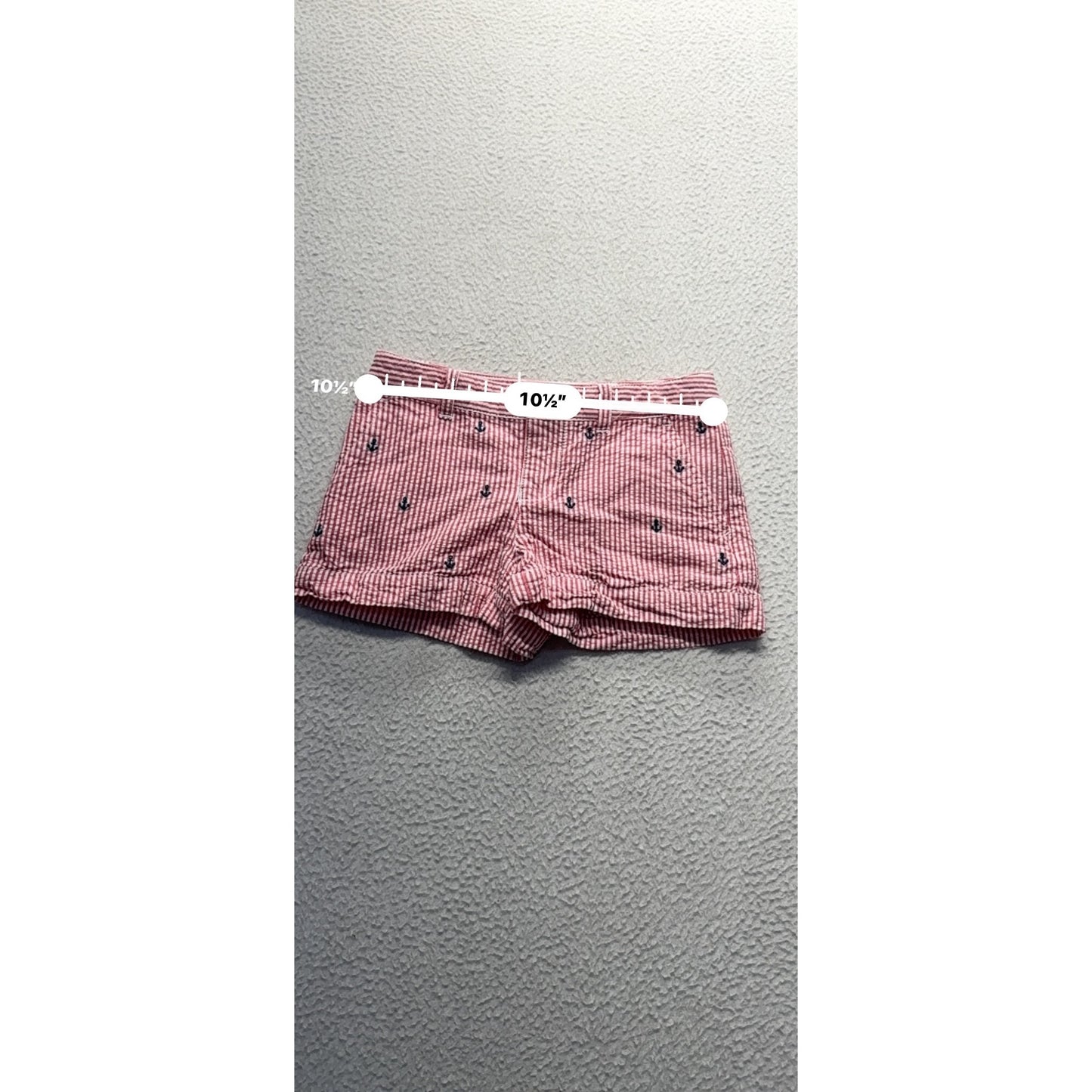 Ralph Lauren 4T Striped Red/White Cotton Shorts W/Anchor Embroidery #9121