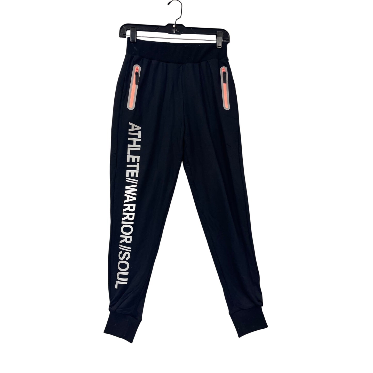 SoulCycle Black Joggers With "Athlete Warrior Soul" Print XS #8137