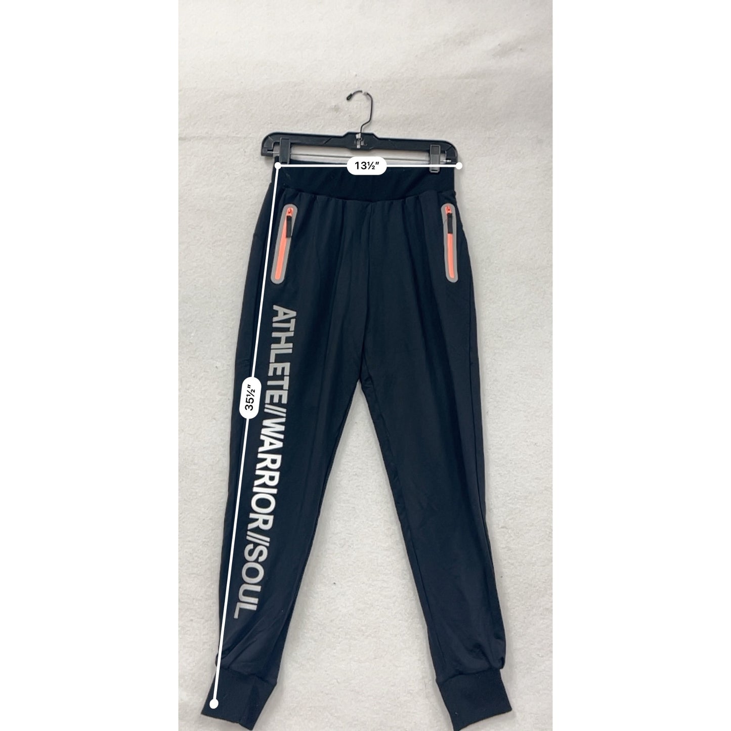 SoulCycle Black Joggers With "Athlete Warrior Soul" Print XS #8137