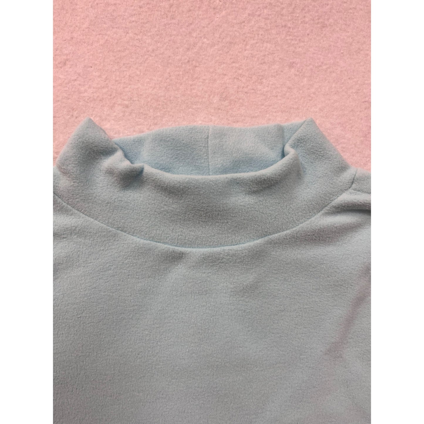 Talbots Light Blue Fleece Turtleneck Pullover #6112