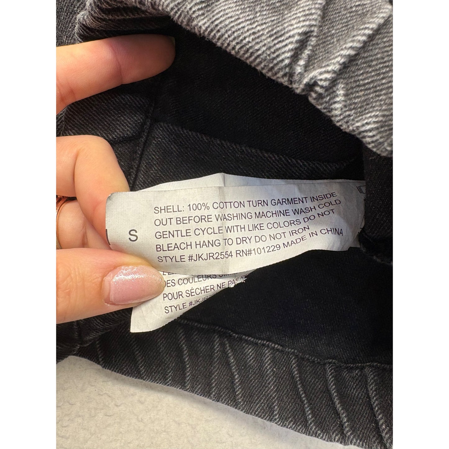 Stoosh Denim Cropped Black Jean jacket #7687
