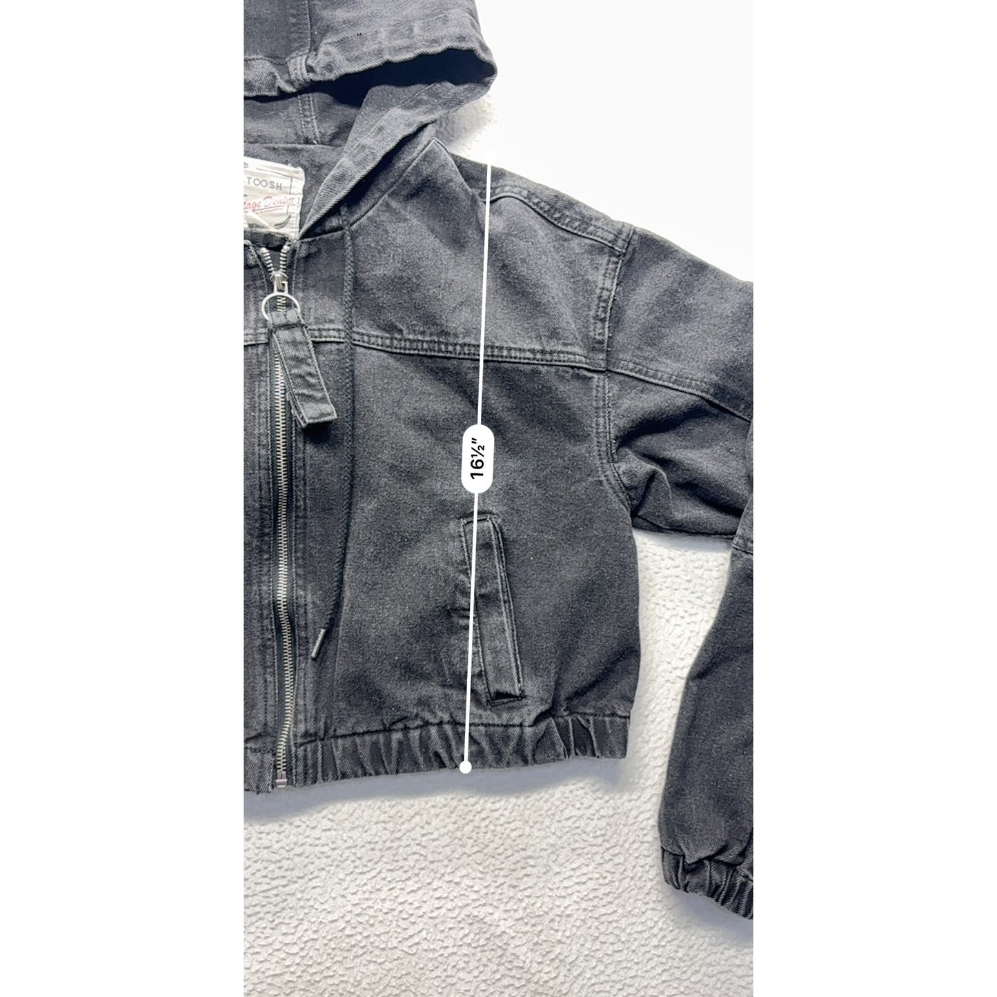 Stoosh Denim Cropped Black Jean jacket #7687