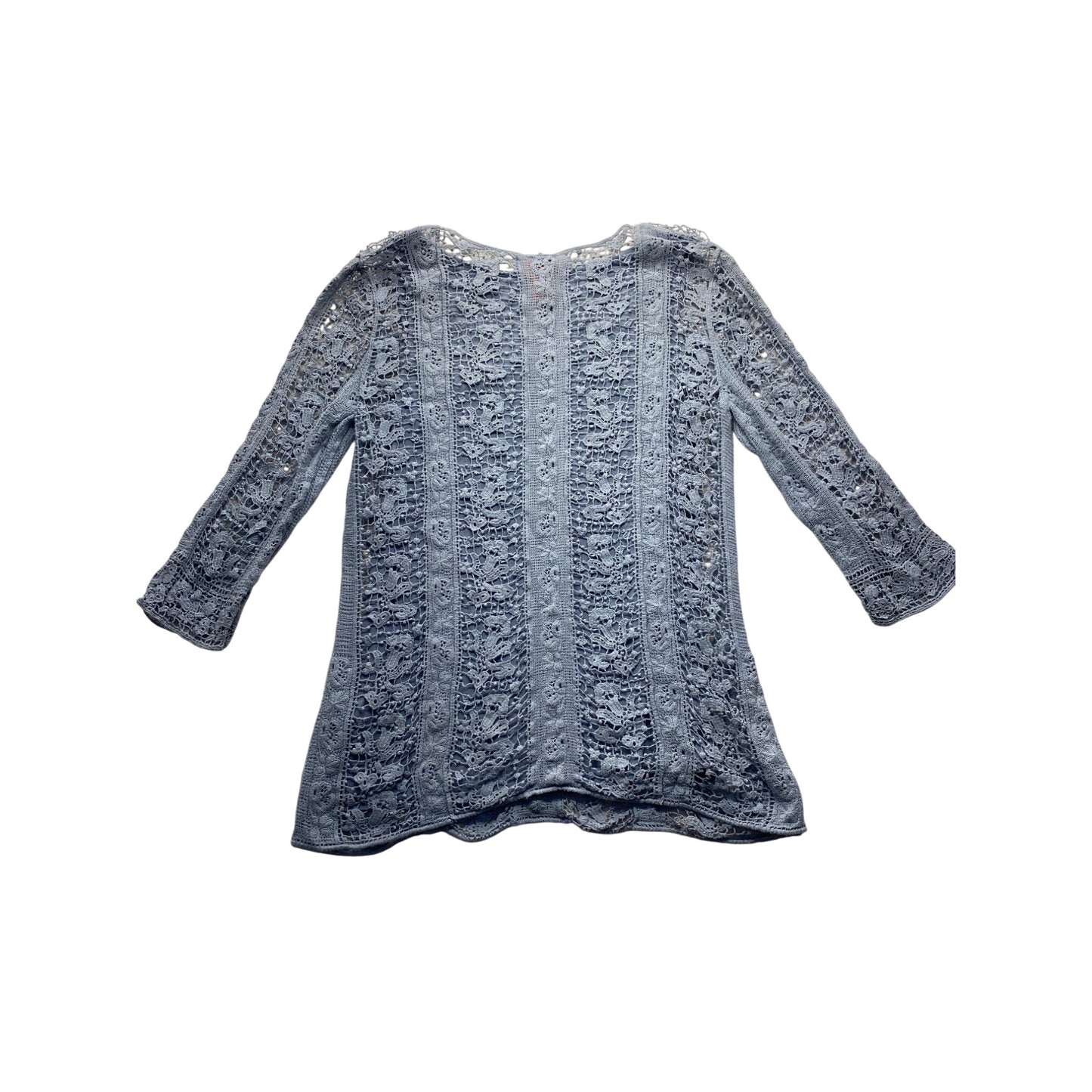 V Cristina Blue Lace Top With 3/4 Sleeves #7406