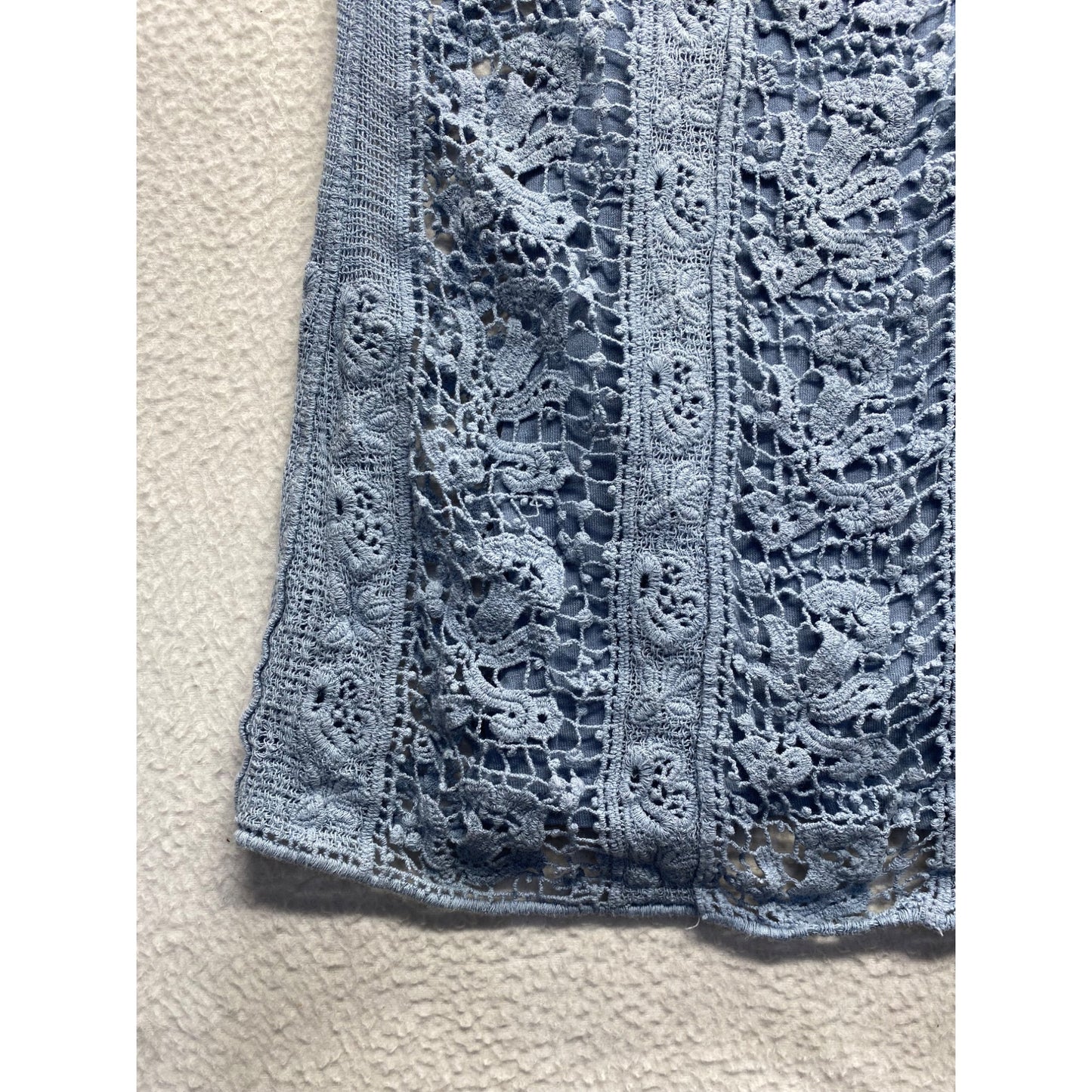 V Cristina Blue Lace Top With 3/4 Sleeves #7406