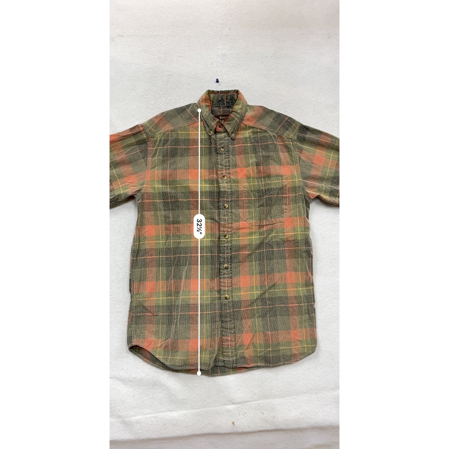 Basic Options Plaid Long Sleeve Button-Up Shirt M #932A