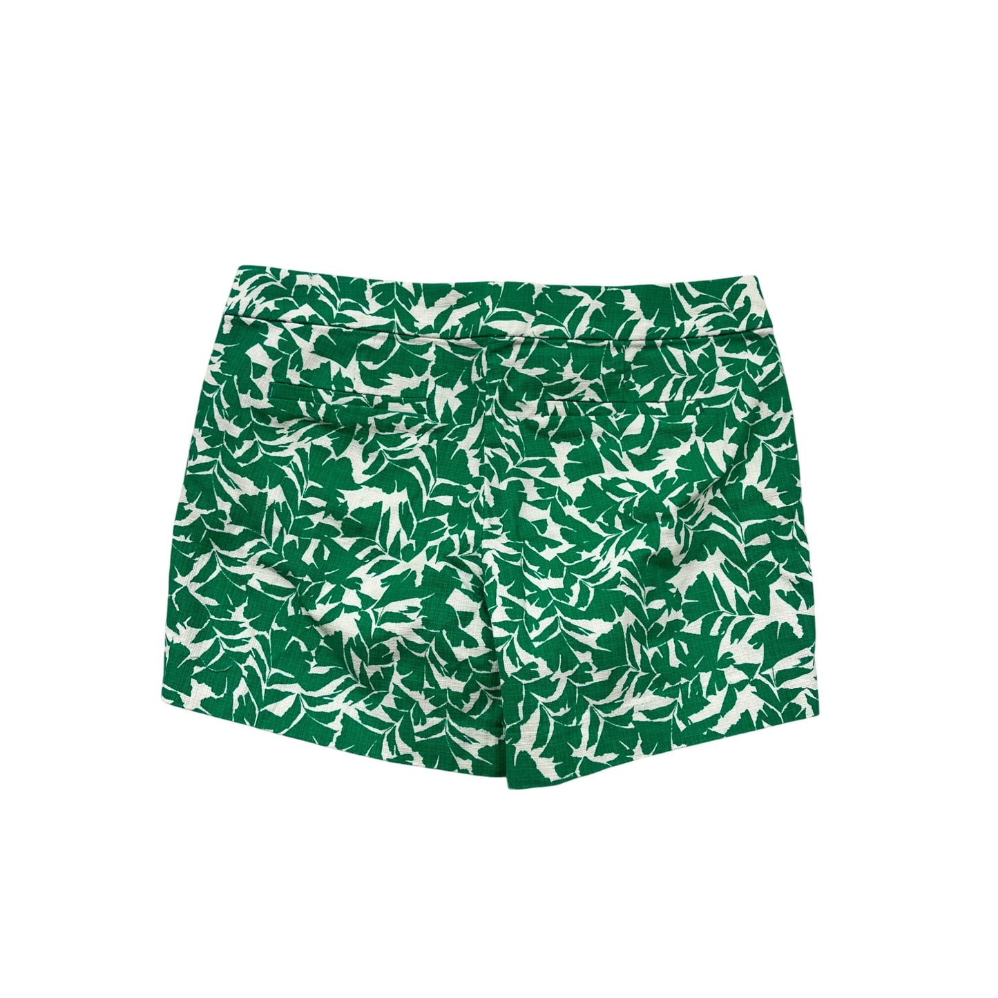 J.Crew Womens Green & White Leaf Print Cotton Shorts Size 6 #8039