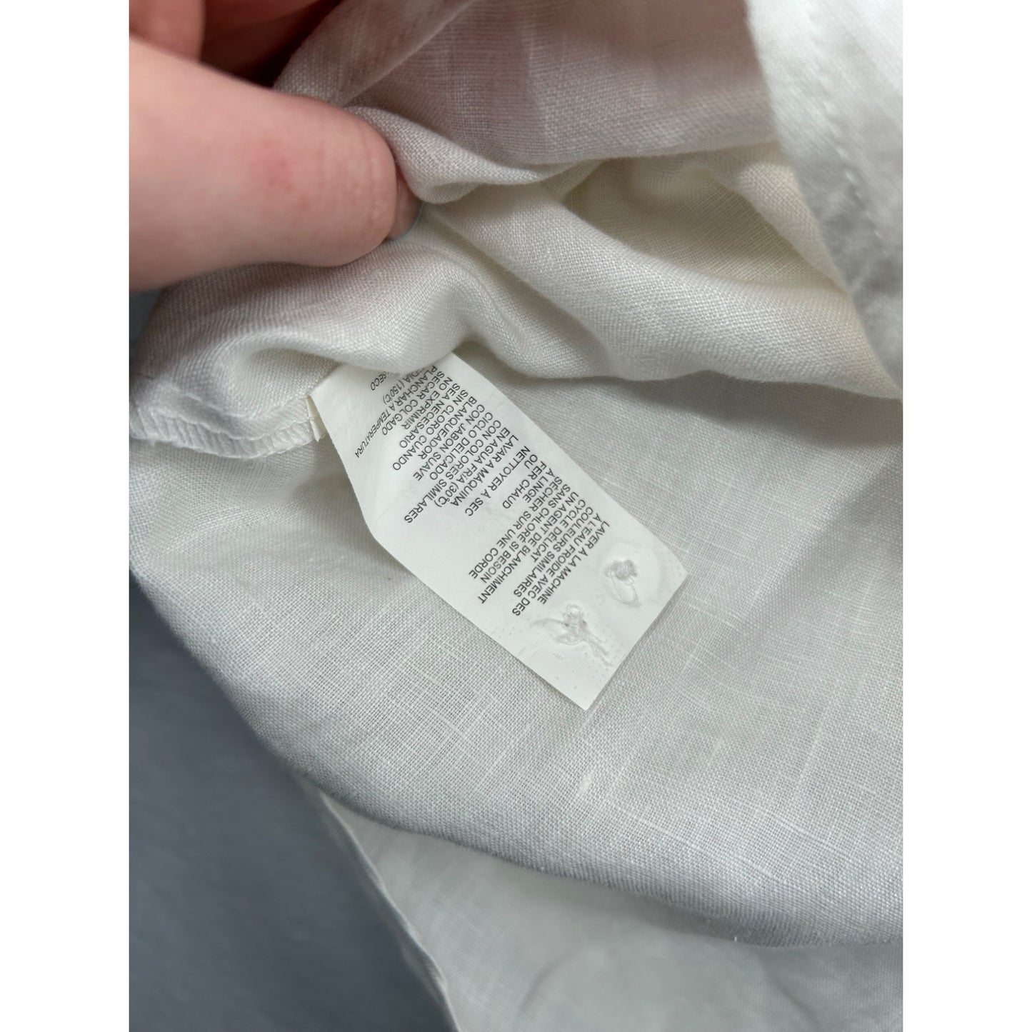 Cubavera Mens XL White 100% Linen Long-Sleeve Shirt With Front Pockets & Button-Up Closure #6477