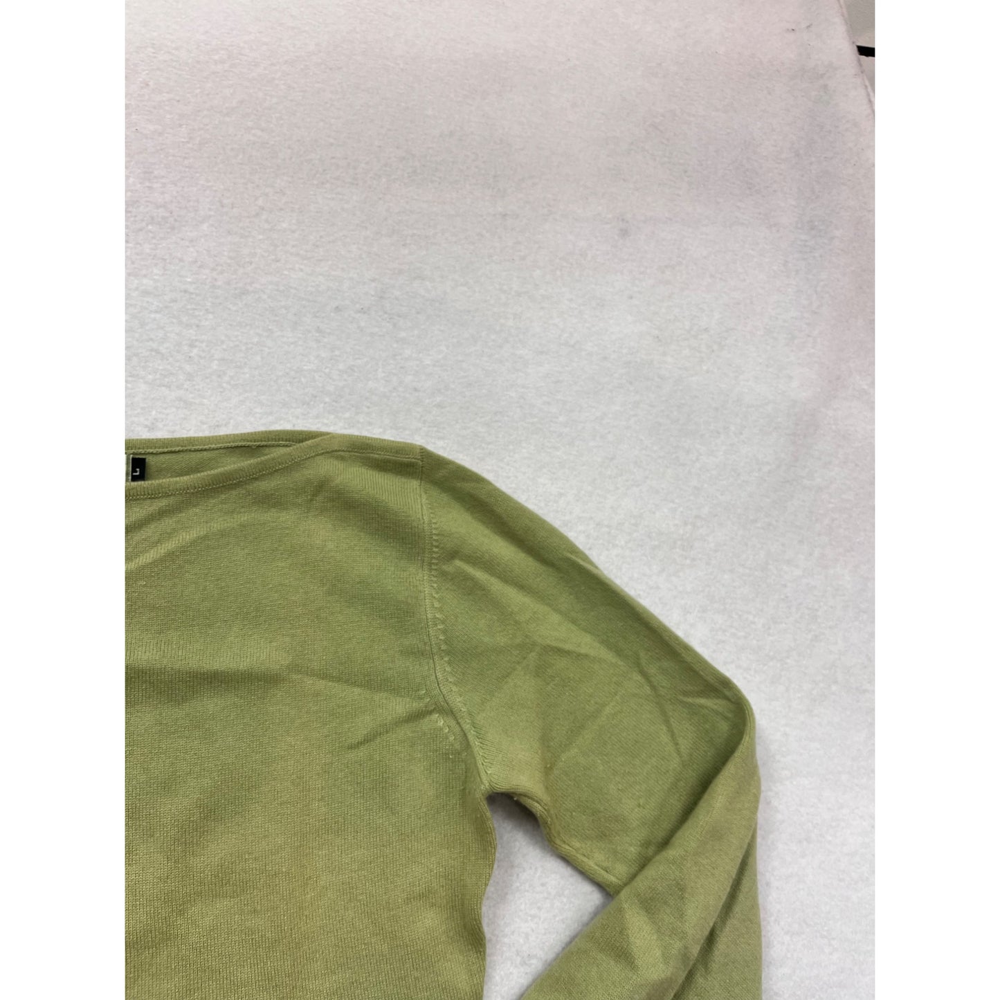 Sage Green Cashmere Long Sleeve Boat Neck Top By Cashmere Valley #941A