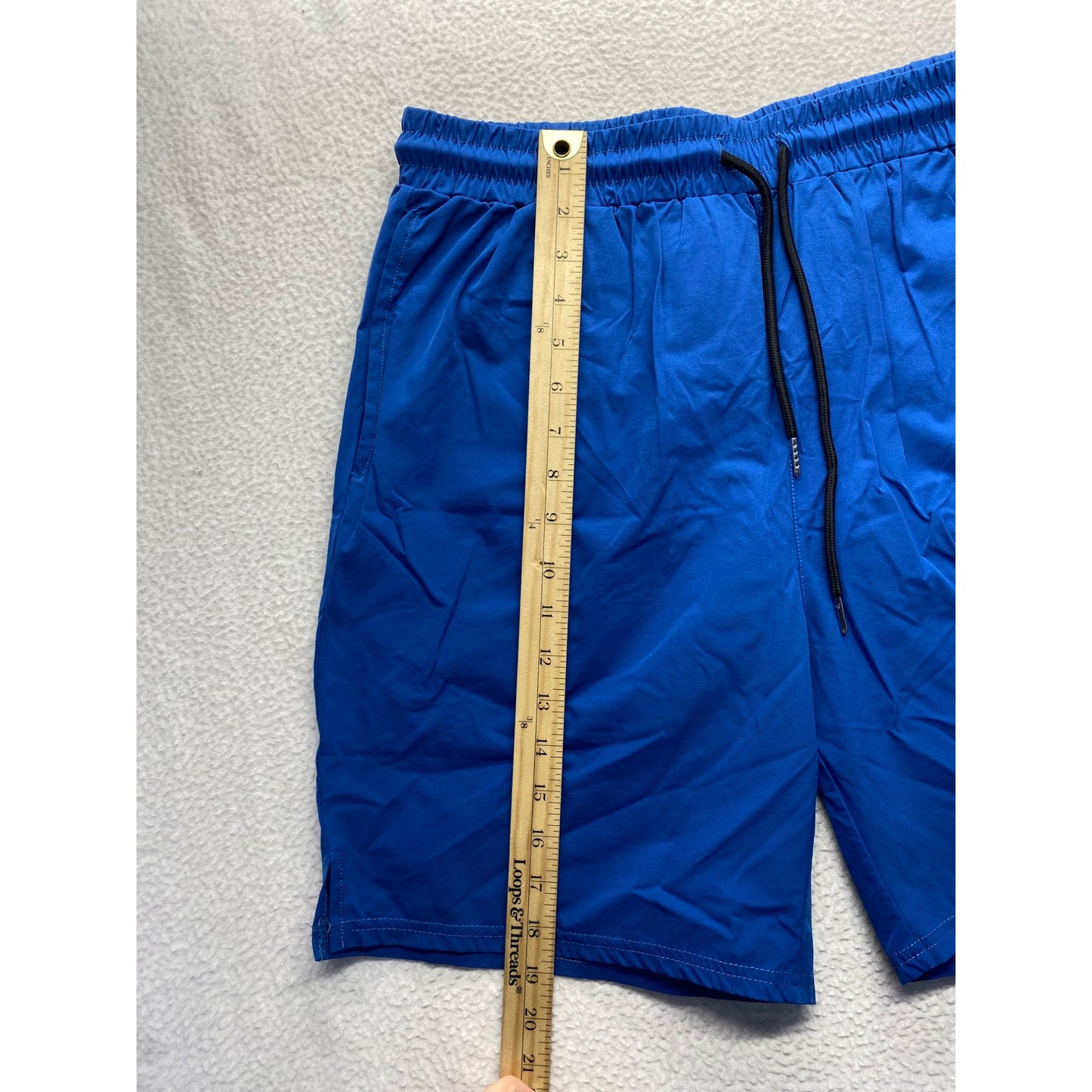 Coofandy Mens Blue Athletic Shorts Nylon/Spandex Blend #7188