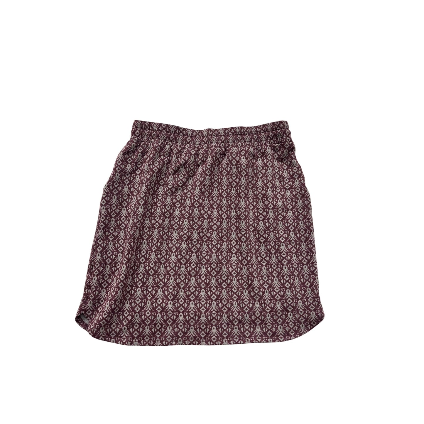 Renee.C Womens Medium Double Layered Burgundy & White Patterned Skirt #6696