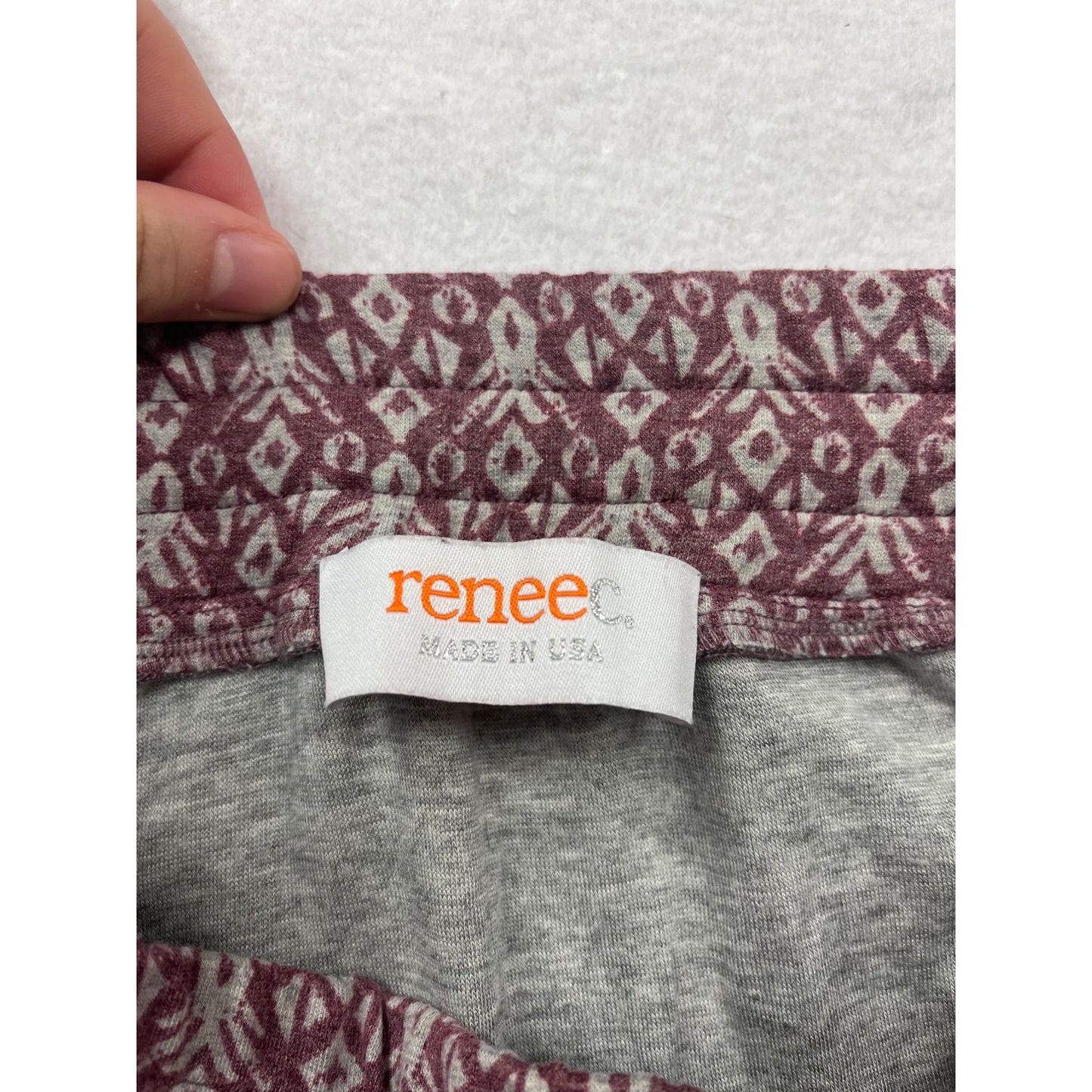 Renee.C Womens Medium Double Layered Burgundy & White Patterned Skirt #6696