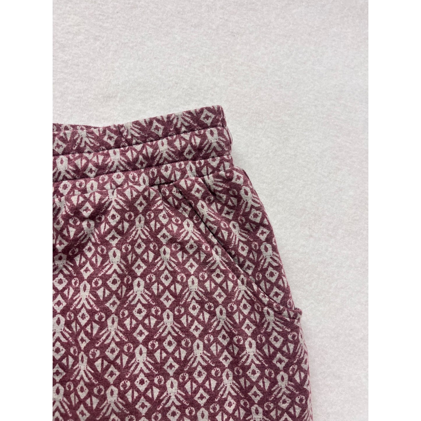 Renee.C Womens Medium Double Layered Burgundy & White Patterned Skirt #6696