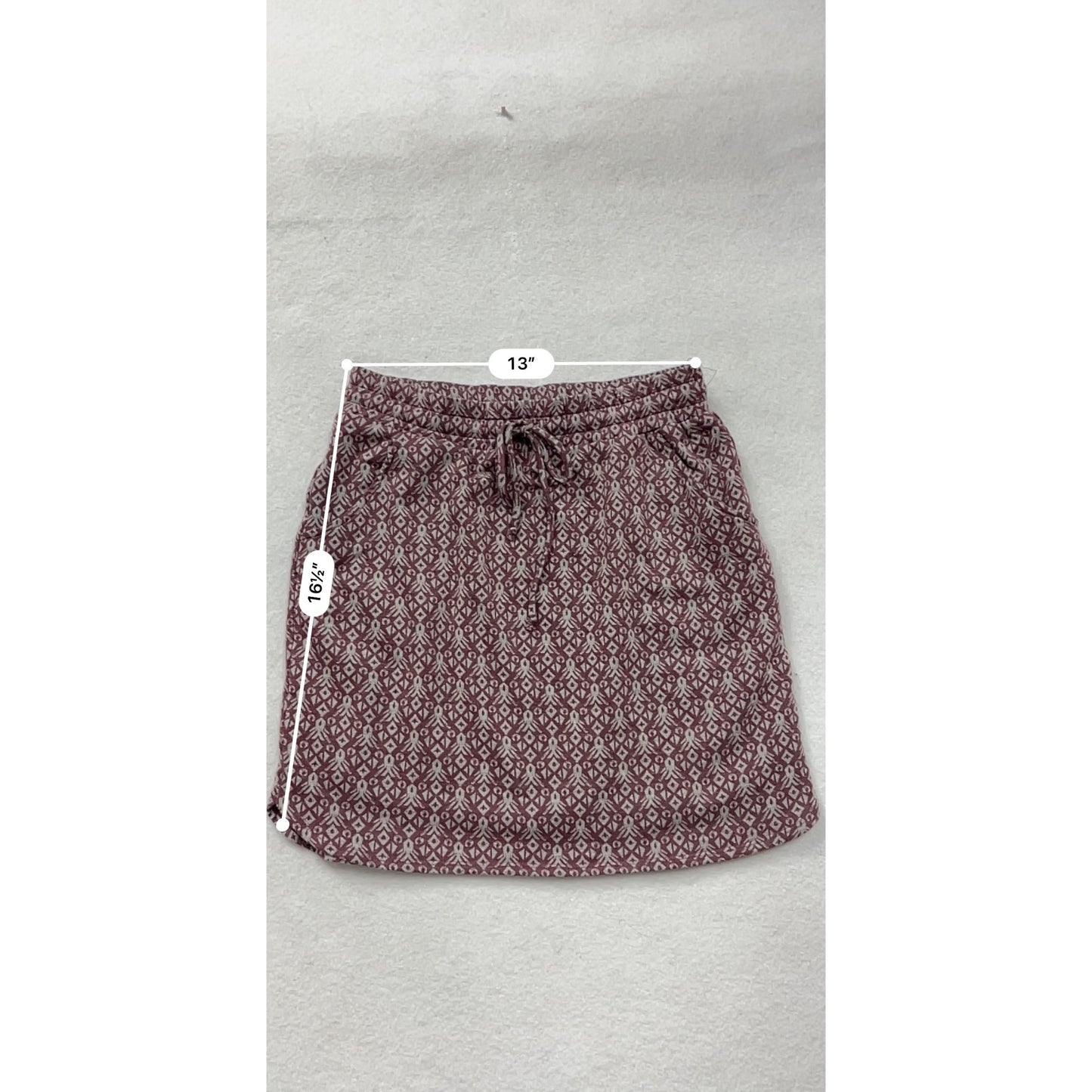 Renee.C Womens Medium Double Layered Burgundy & White Patterned Skirt #6696