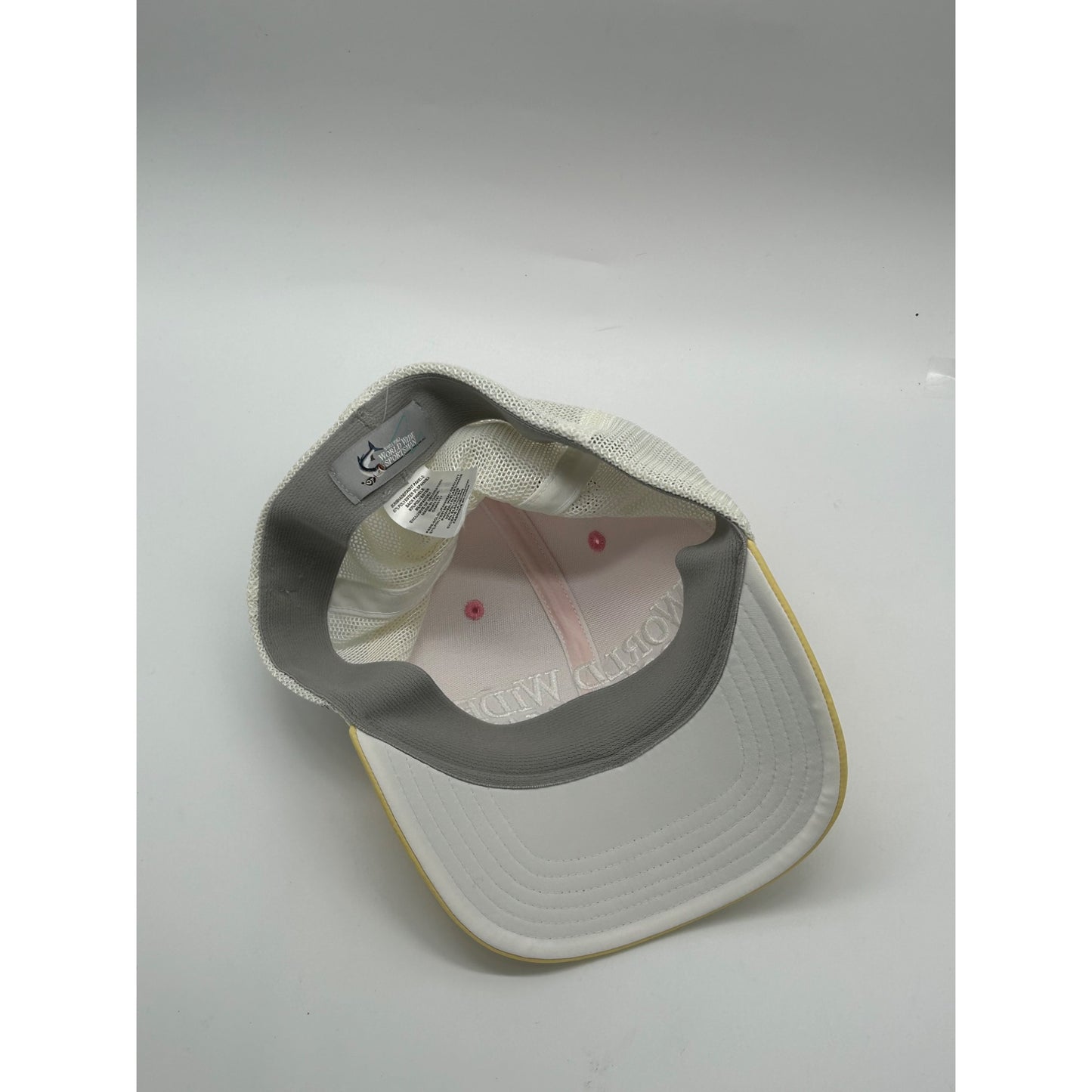 World Wide Sportsman Pink & Yellow Mesh Trucker Hat Adjustable Cap #6640