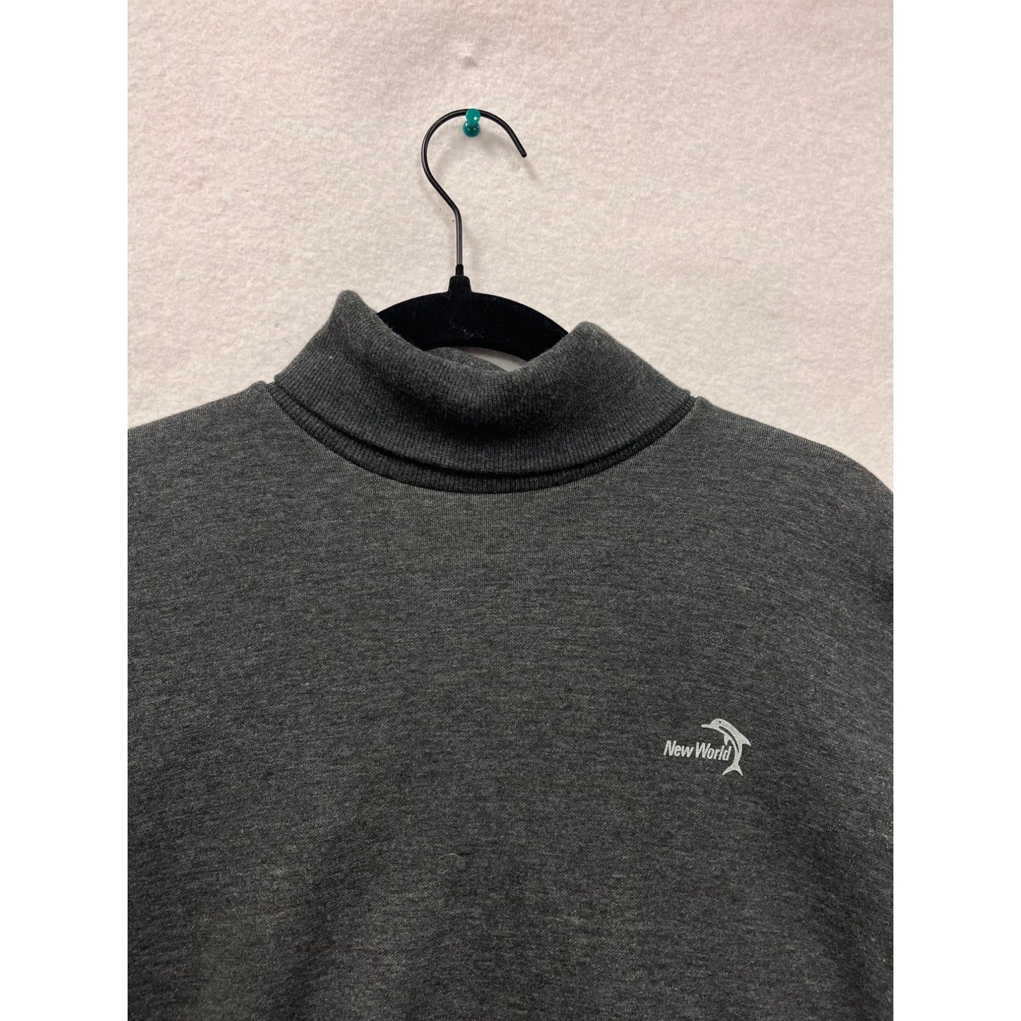 New World Mens Dark Gray Turtleneck Sweater #6296