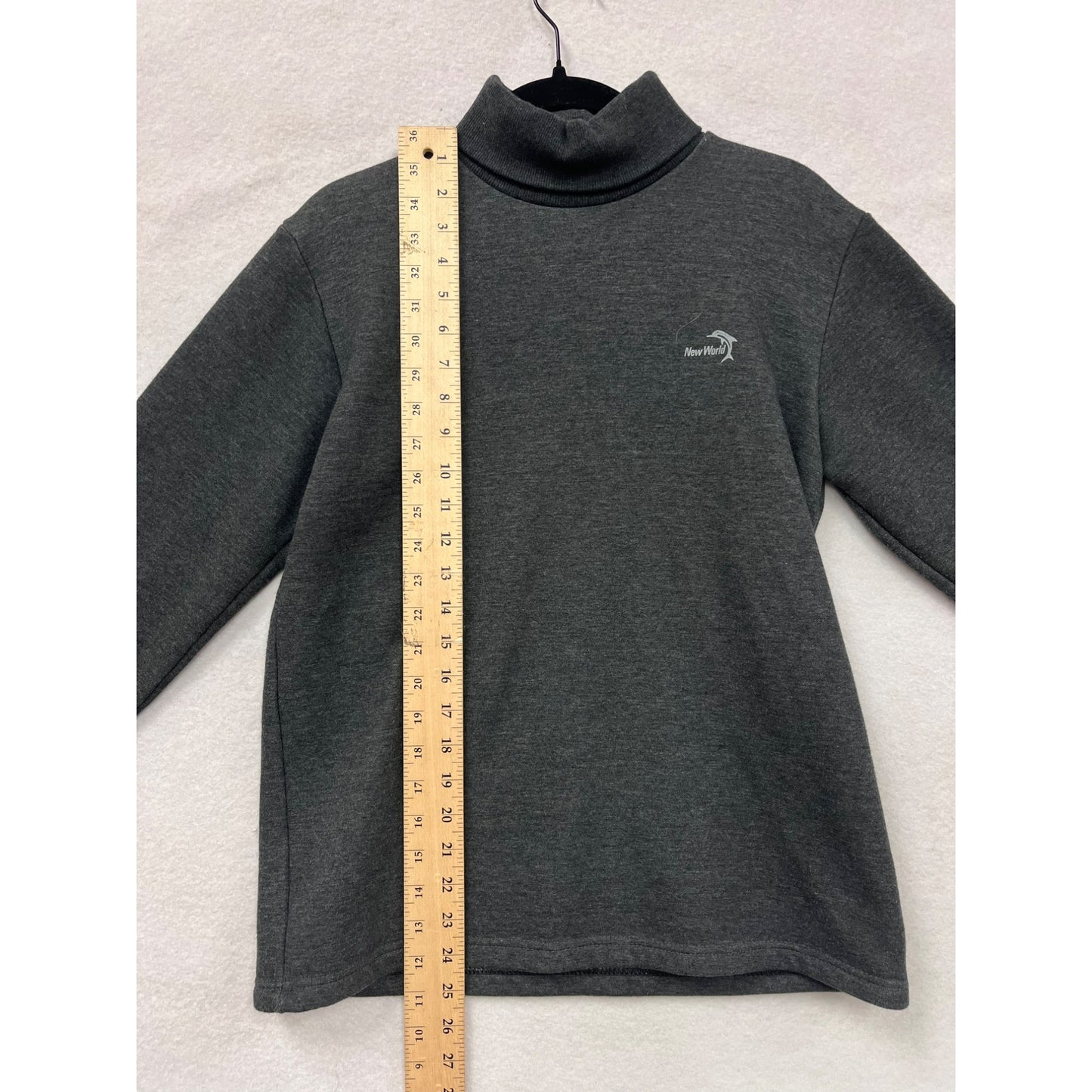 New World Mens Dark Gray Turtleneck Sweater #6296