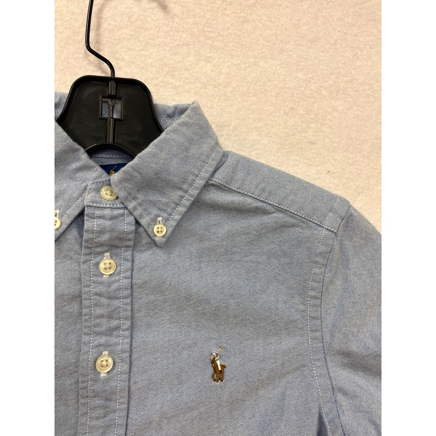 Ralph Lauren Boys Light Blue Button-Down Oxford Shirt Size 8 #6521
