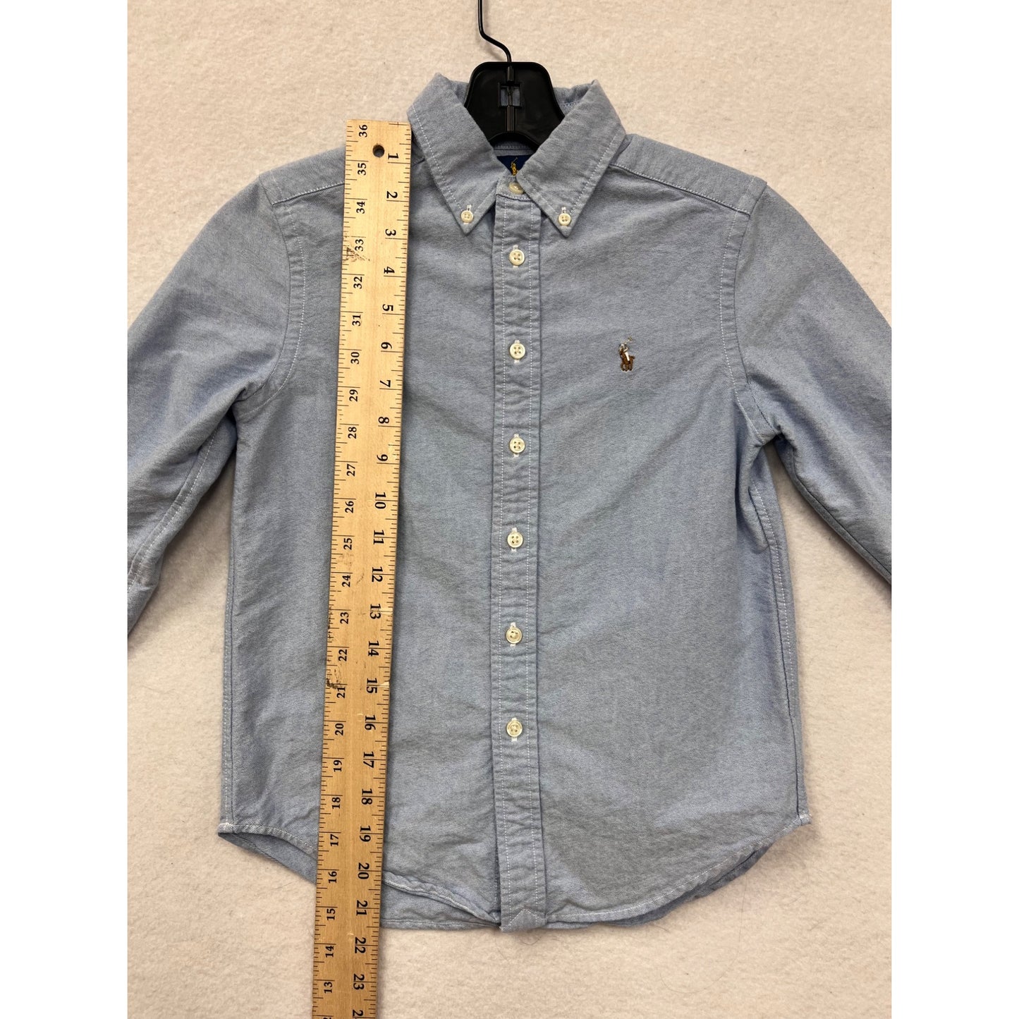 Ralph Lauren Boys Light Blue Button-Down Oxford Shirt Size 8 #6521