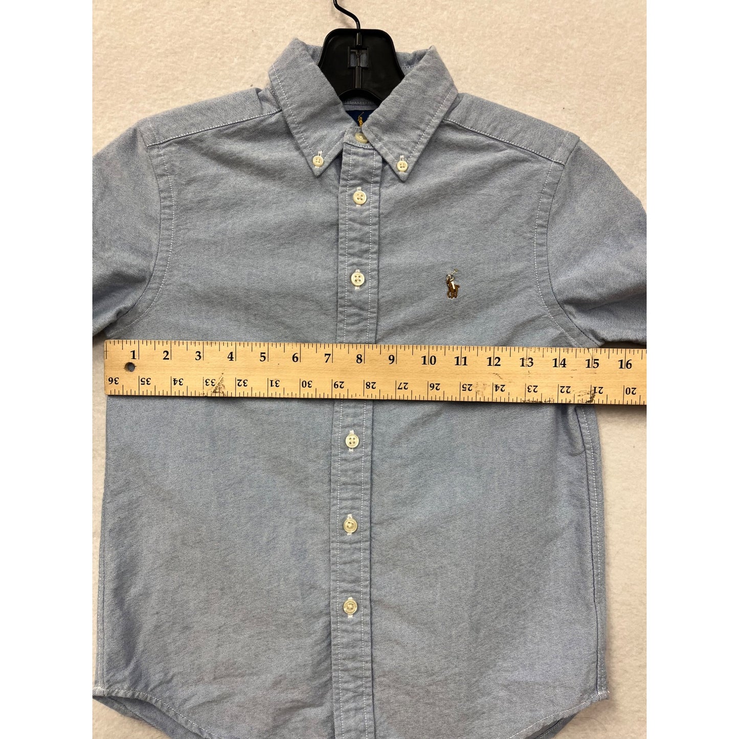 Ralph Lauren Boys Light Blue Button-Down Oxford Shirt Size 8 #6521