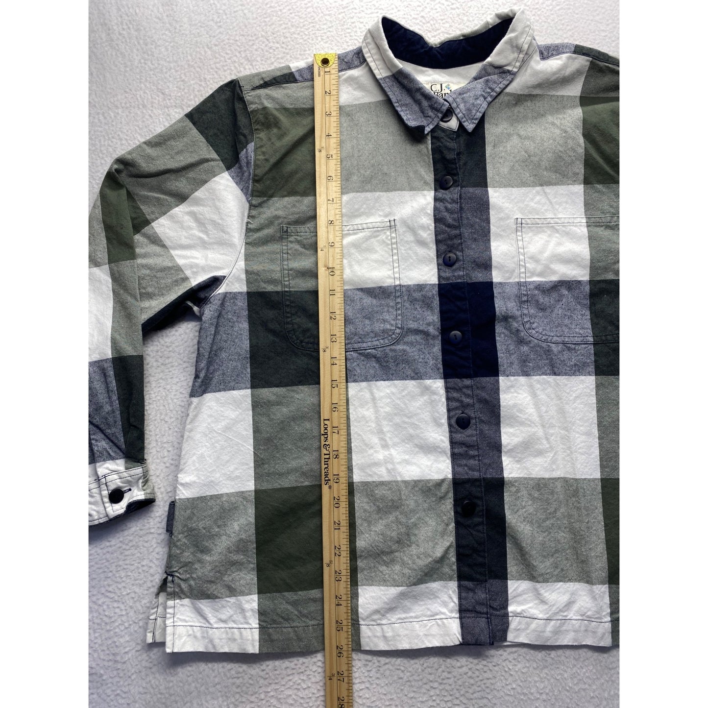 C.J. Banks Womens Vintage Plaid Button-Front Shirt 18W 100% Cotton #7029