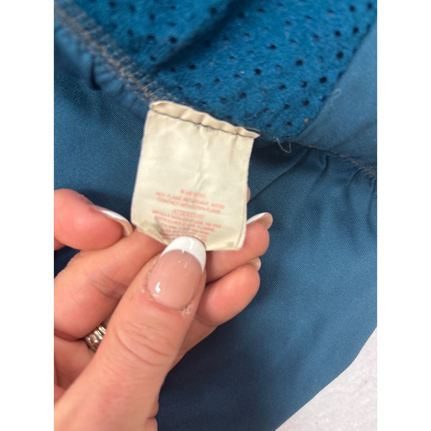 Patagonia Gray Full-Zip Sherpa Fleece Jacket With Blue Accents & Zippered Pockets Mens L Warm & Durable Outdoor Wear #6980