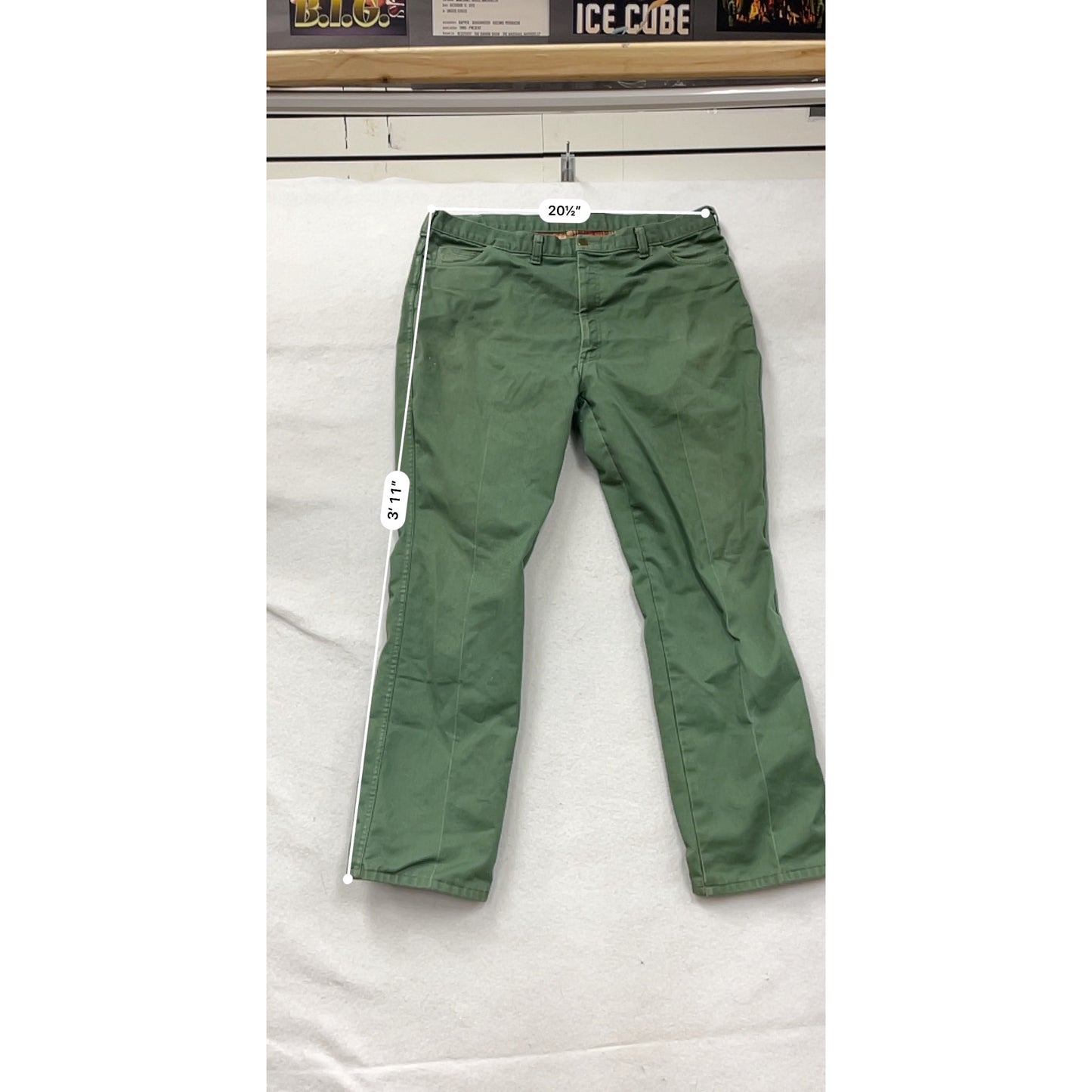 Vintage Lions Apparel Green Pants Mens 44L Plaid Lined #8227