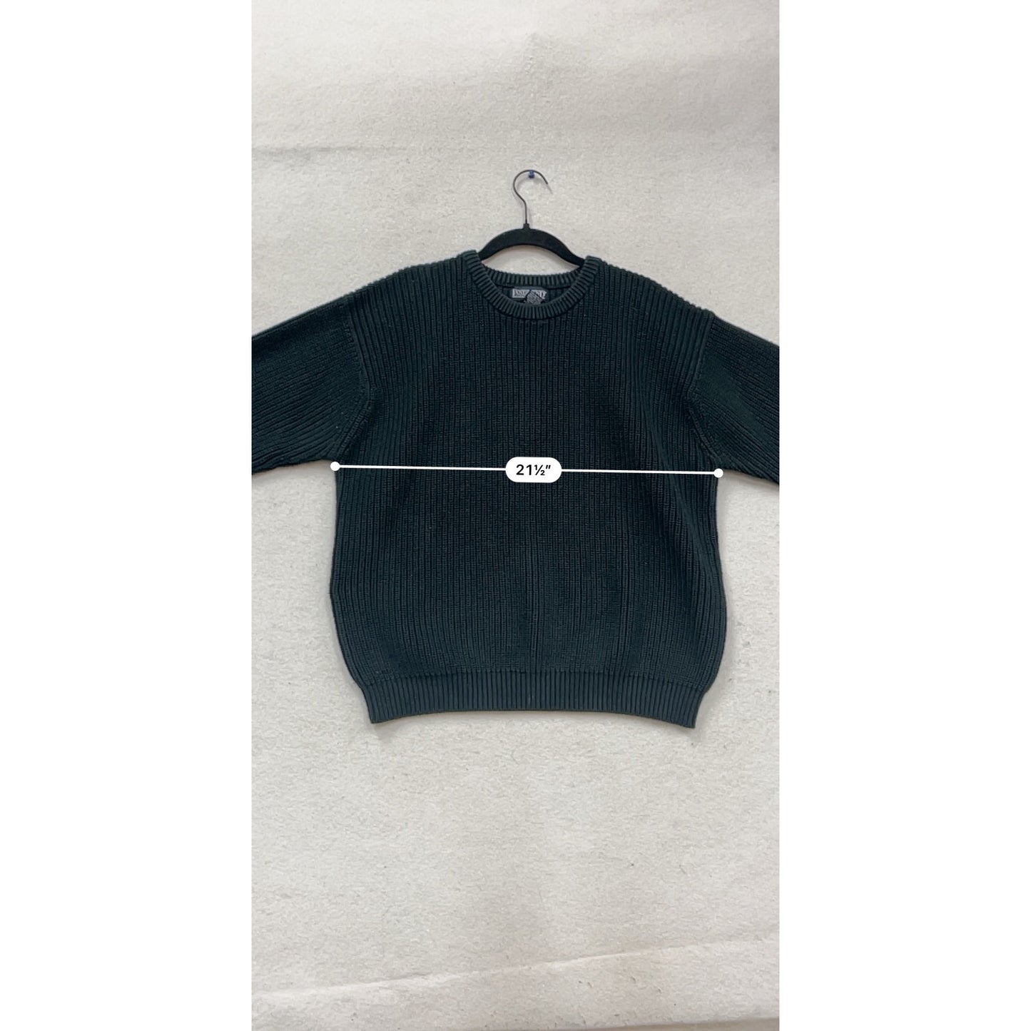 Lands End M Black Cotton Ribbed Sweater #640A