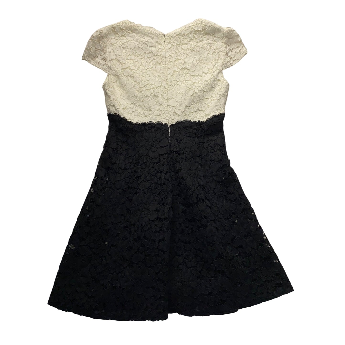 Betsey Johnson Womens Black & White Lace Cap Sleeve Dress #7400