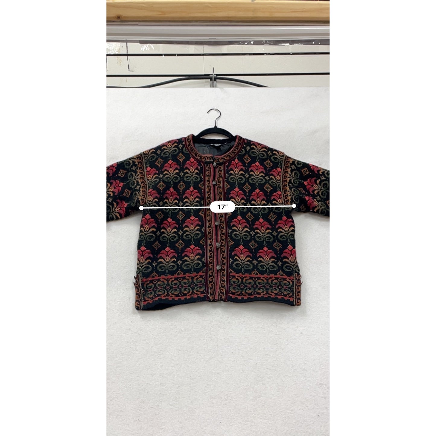 Womens Medium Icelandic Design Wool Cardigan Sweater #66A