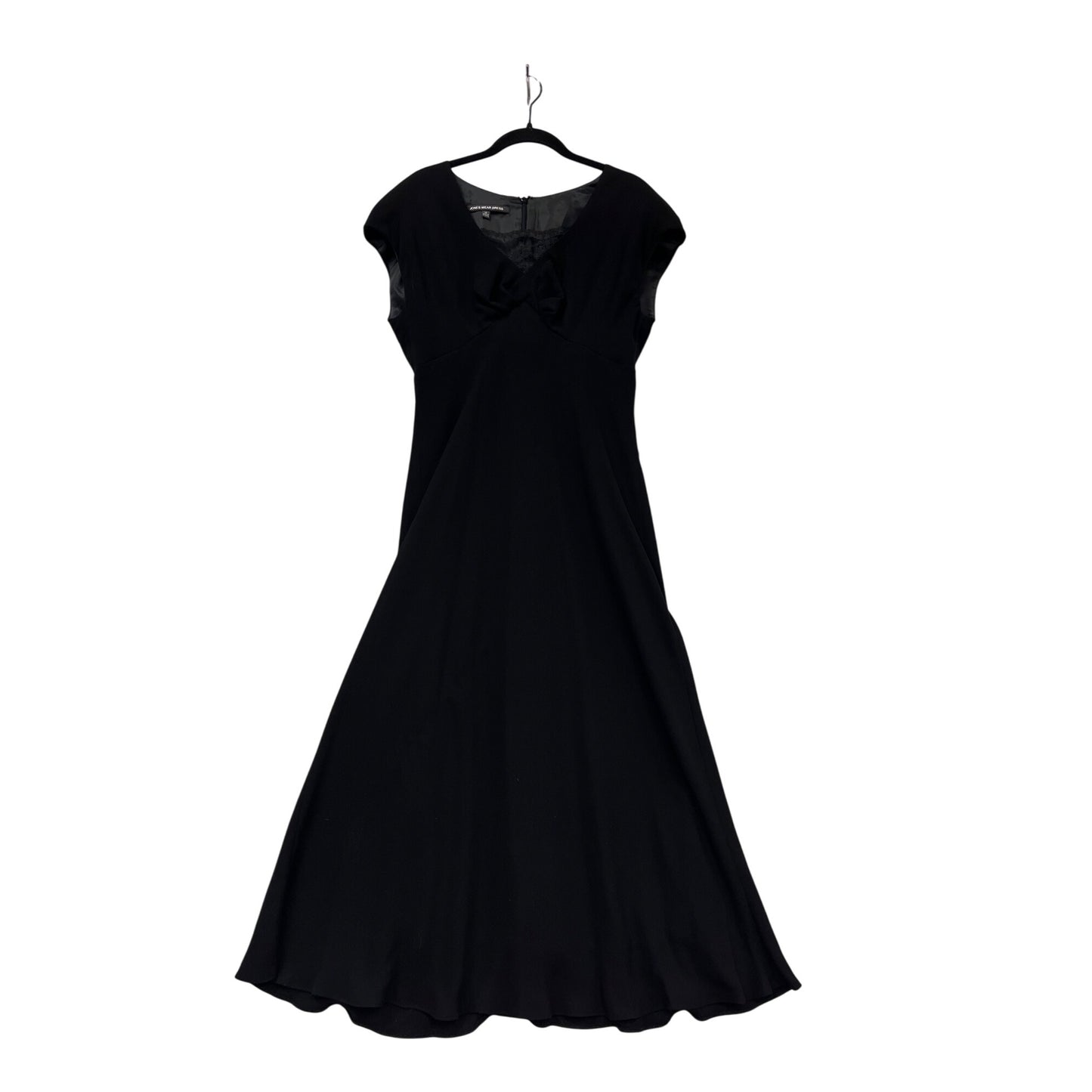 Jones Wear Dress Black Cap Sleeve A-Line Size 14A #928A
