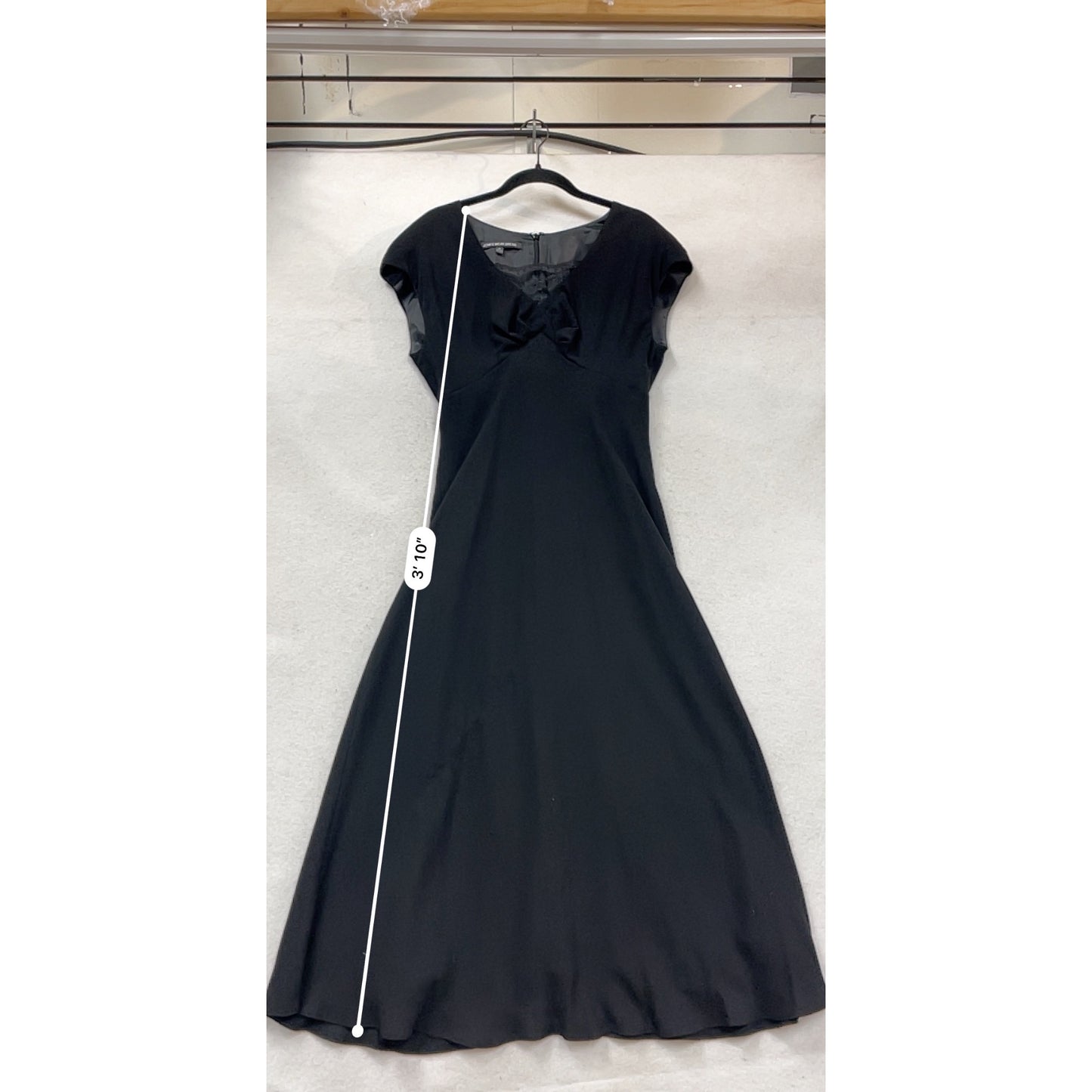Jones Wear Dress Black Cap Sleeve A-Line Size 14A #928A