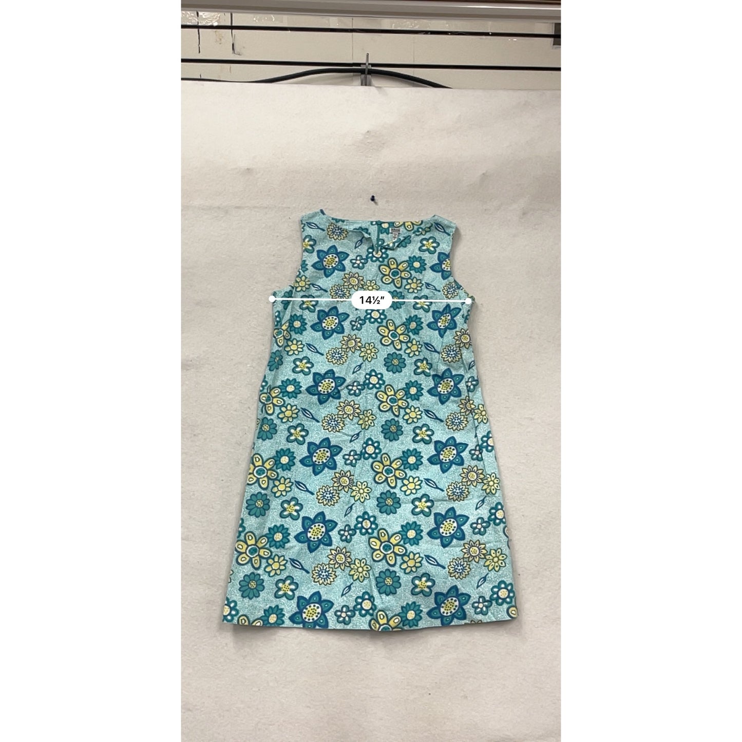 Mini Maternity Sleeveless Floral Dress S Blue & Yellow 100% Cotton #707A