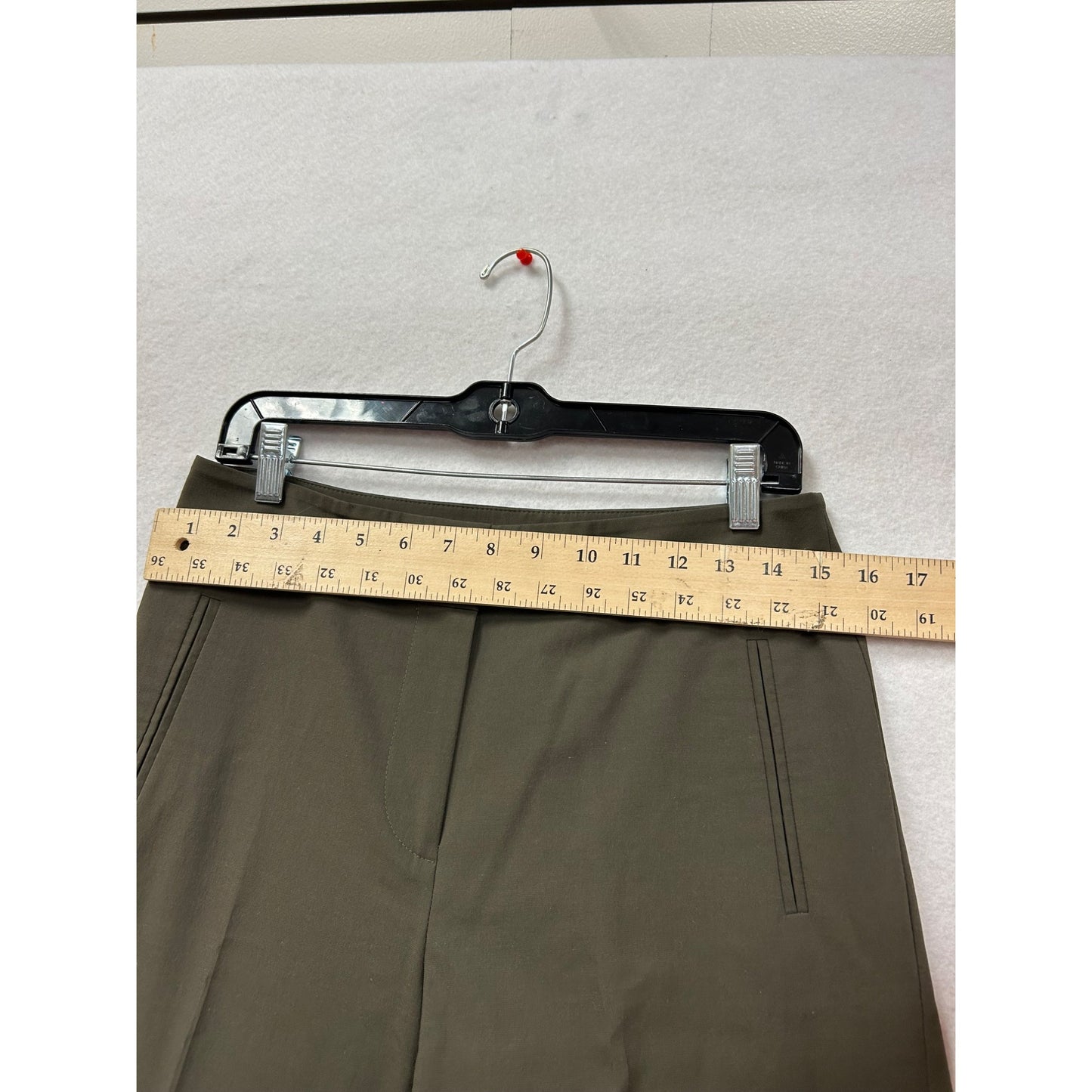 Ann Taylor Womens Wide-Leg Olive Green Dress Pants #6363