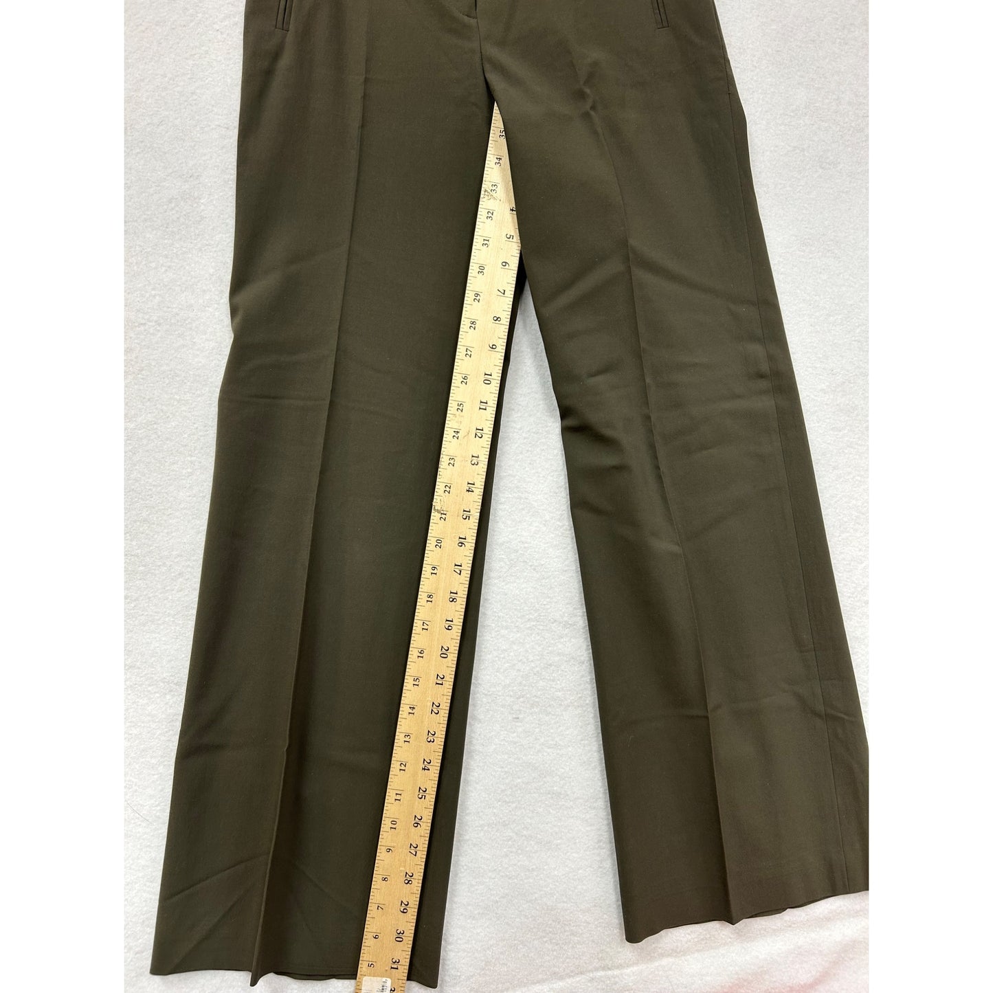 Ann Taylor Womens Wide-Leg Olive Green Dress Pants #6363