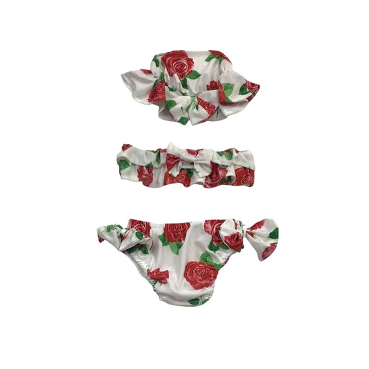 Three Piece Baby Girl Swimwear + Hat