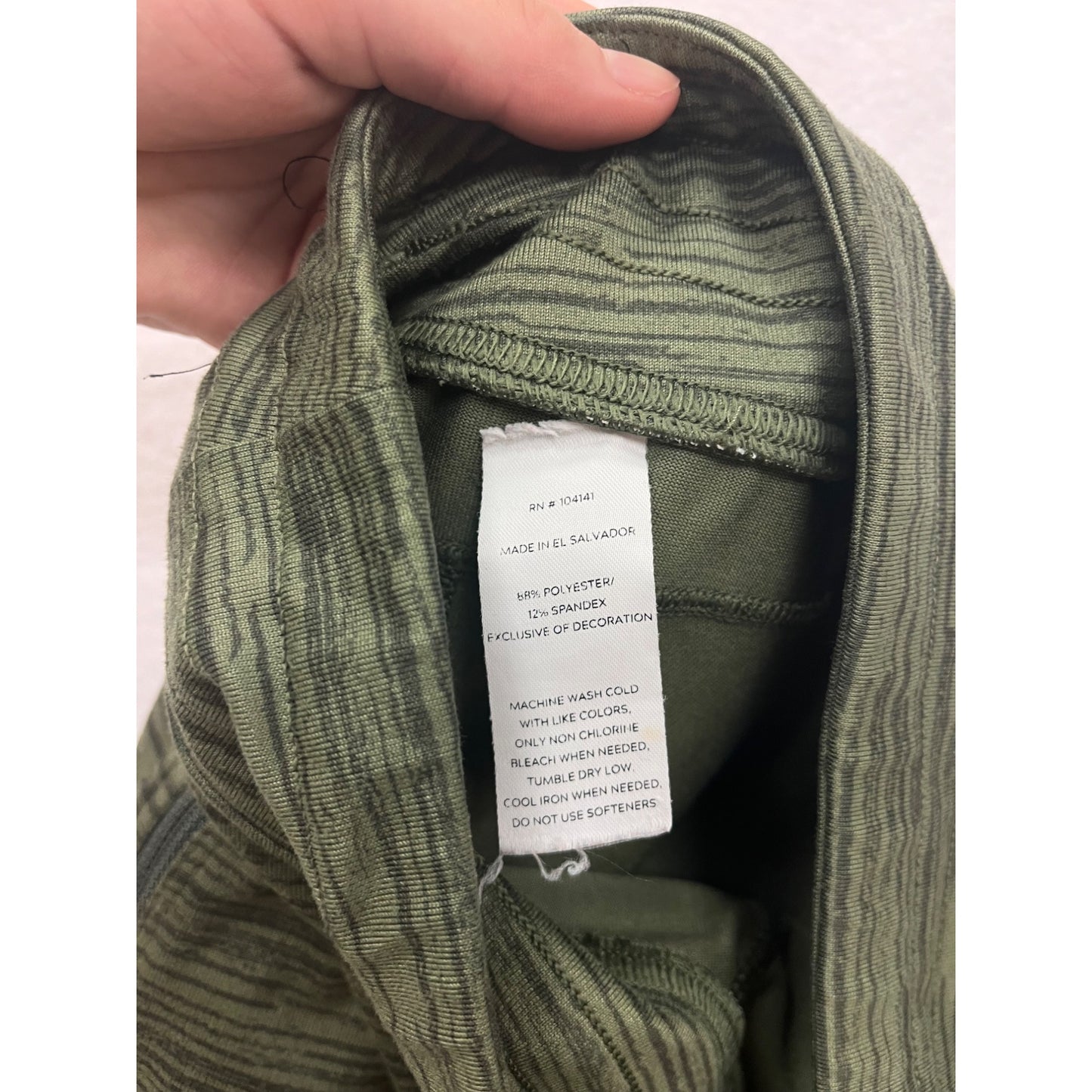 Alpine Design Womens Medium Green Striped Leggings With Zipper Pockets #6553