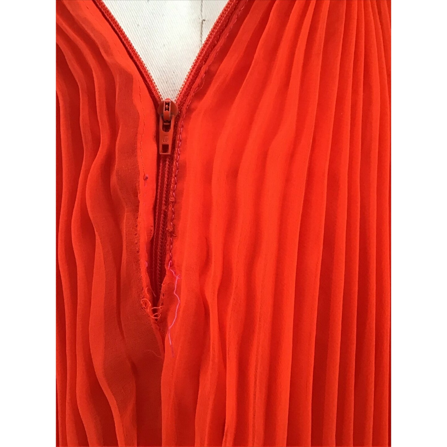 VTG 60s Jack Bryan California Silk Chiffon Orange Cocktail Dress
