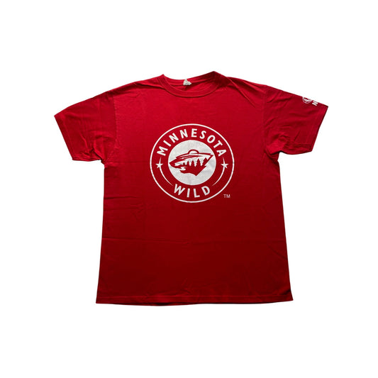 Minnesota Wild Red T-Shirt Anvil XL 100% Cotton Fox Sports North Logo #7153
