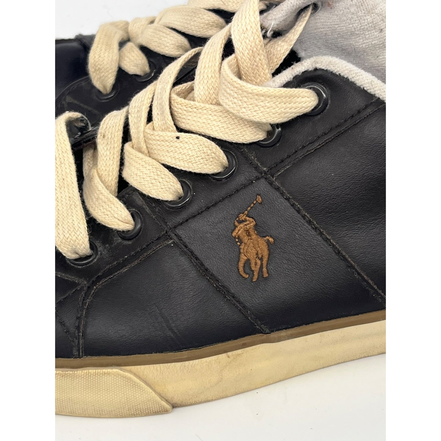 Men’s Ralph Lauren Polo brown leather lace up Sneakers #2784