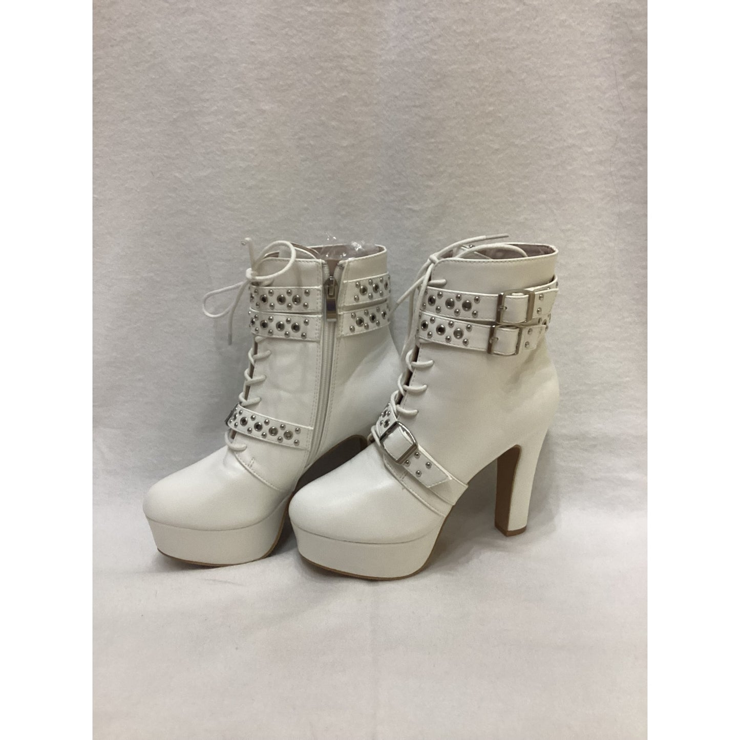 White Heeled Booties