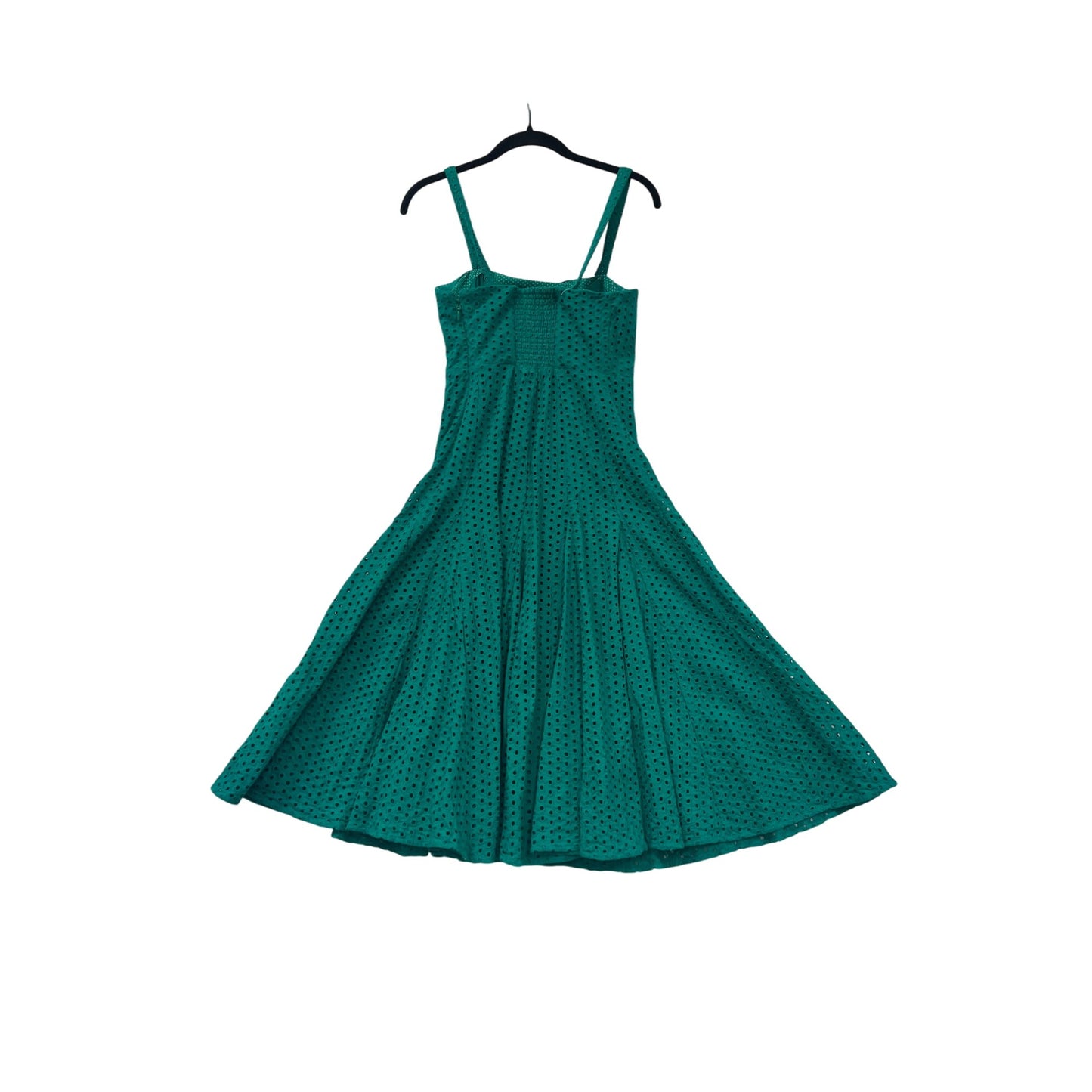 Maeve Anthropologie Teal Eyelet Fit & Flare Midi Dress #8740