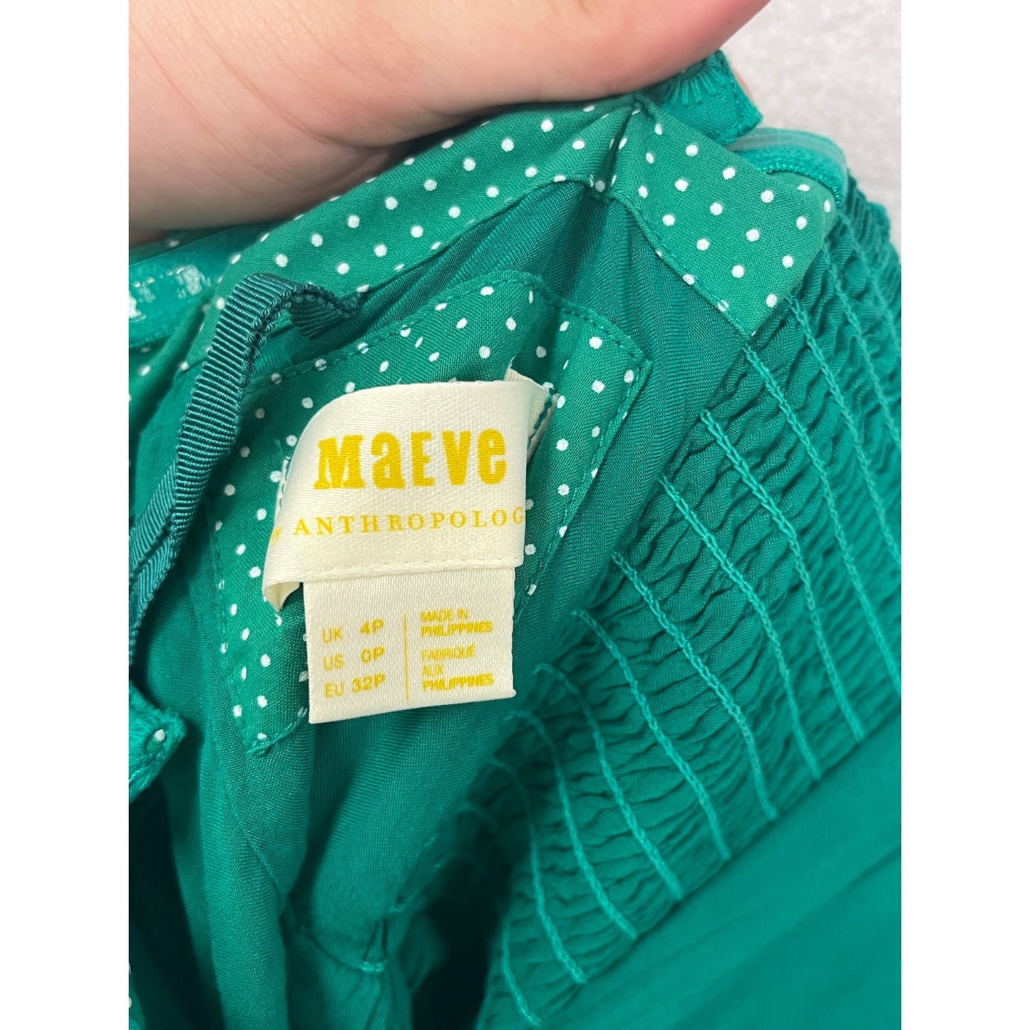 Maeve Anthropologie Teal Eyelet Fit & Flare Midi Dress #8740