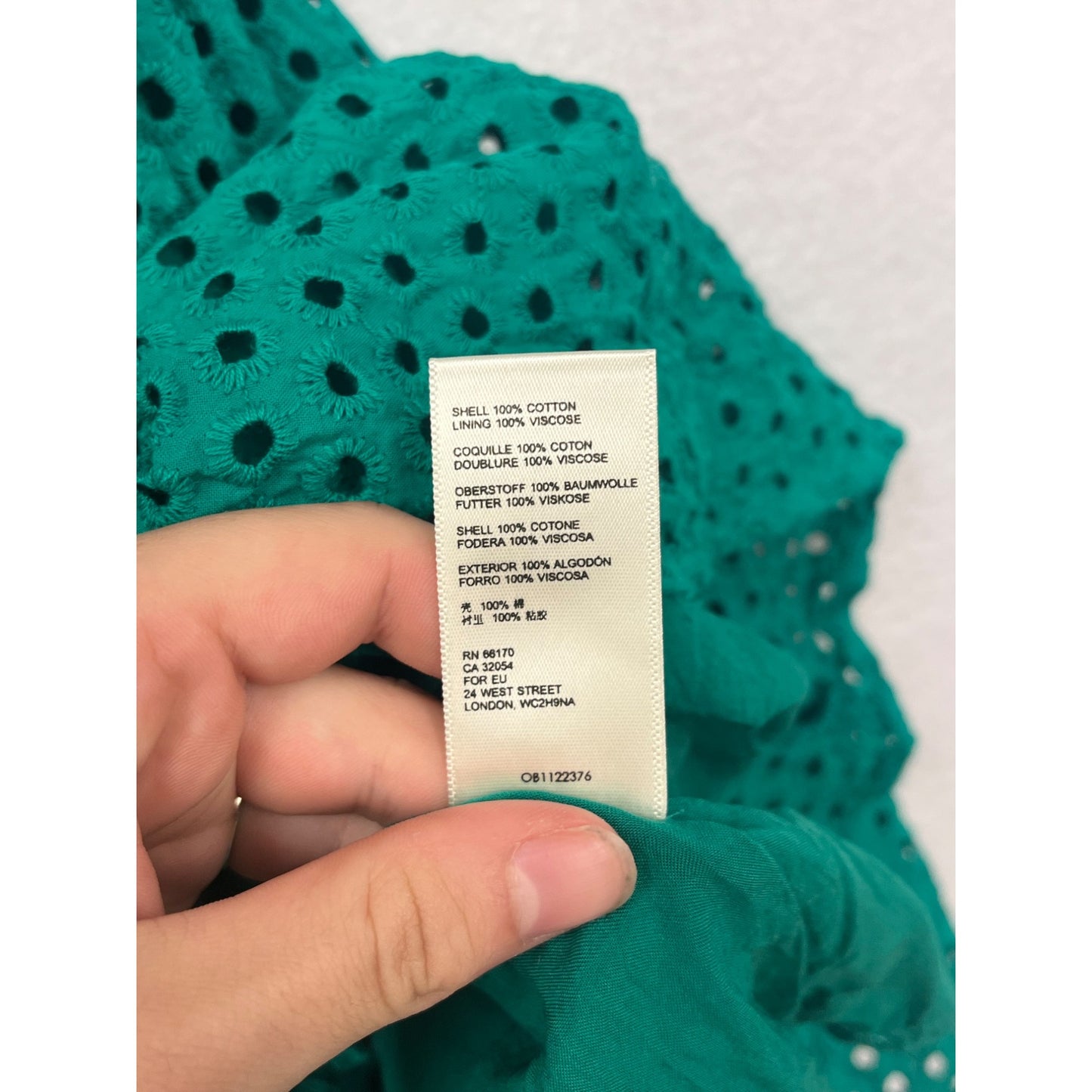 Maeve Anthropologie Teal Eyelet Fit & Flare Midi Dress #8740