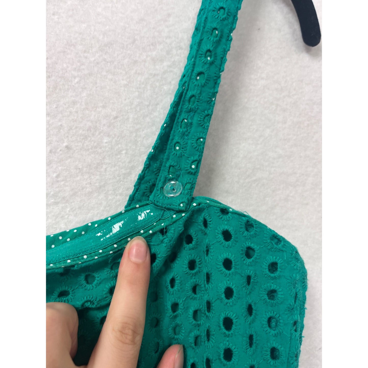 Maeve Anthropologie Teal Eyelet Fit & Flare Midi Dress #8740