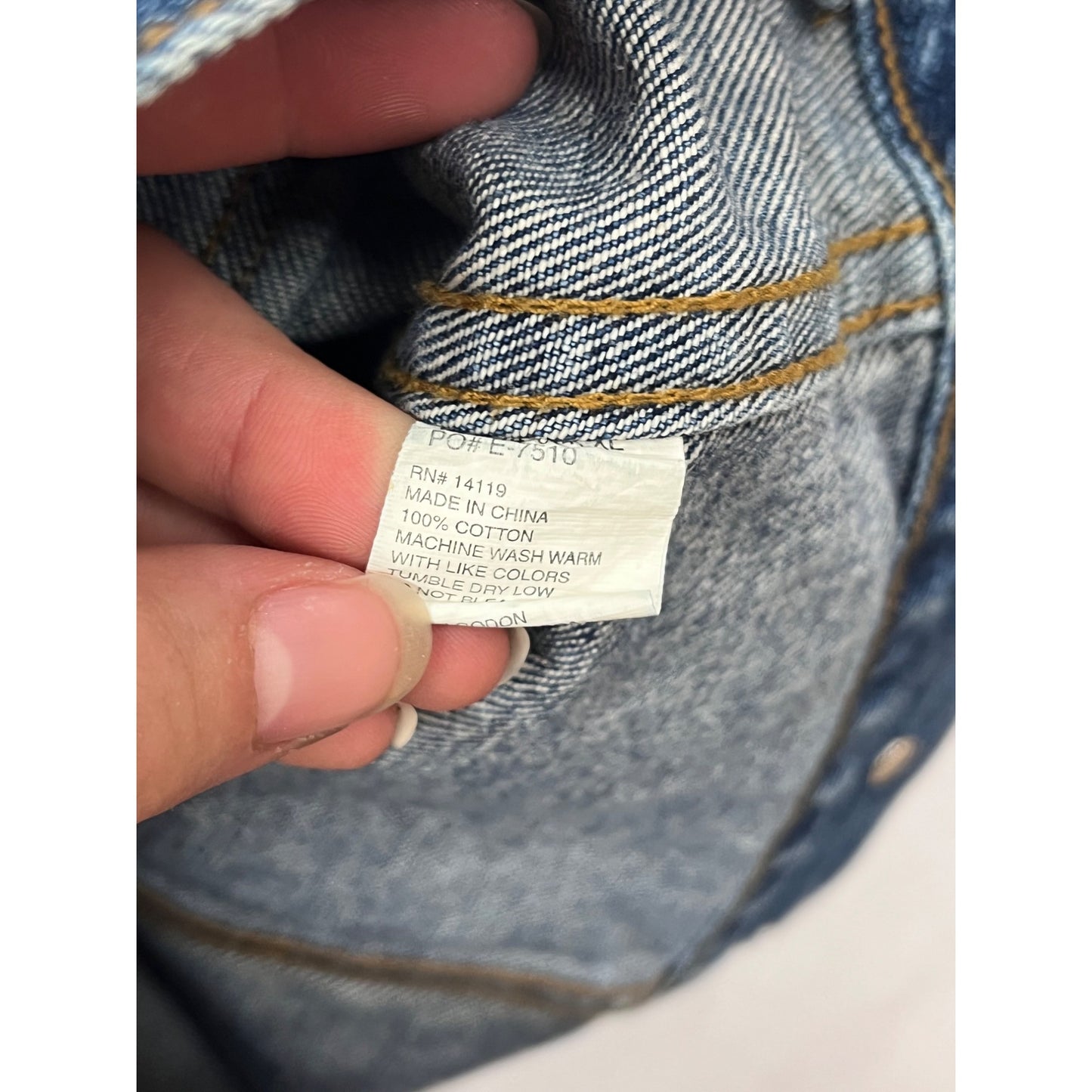 Womens XL Ely Outerwear Blue Denim Jacket With Button Front #56A
