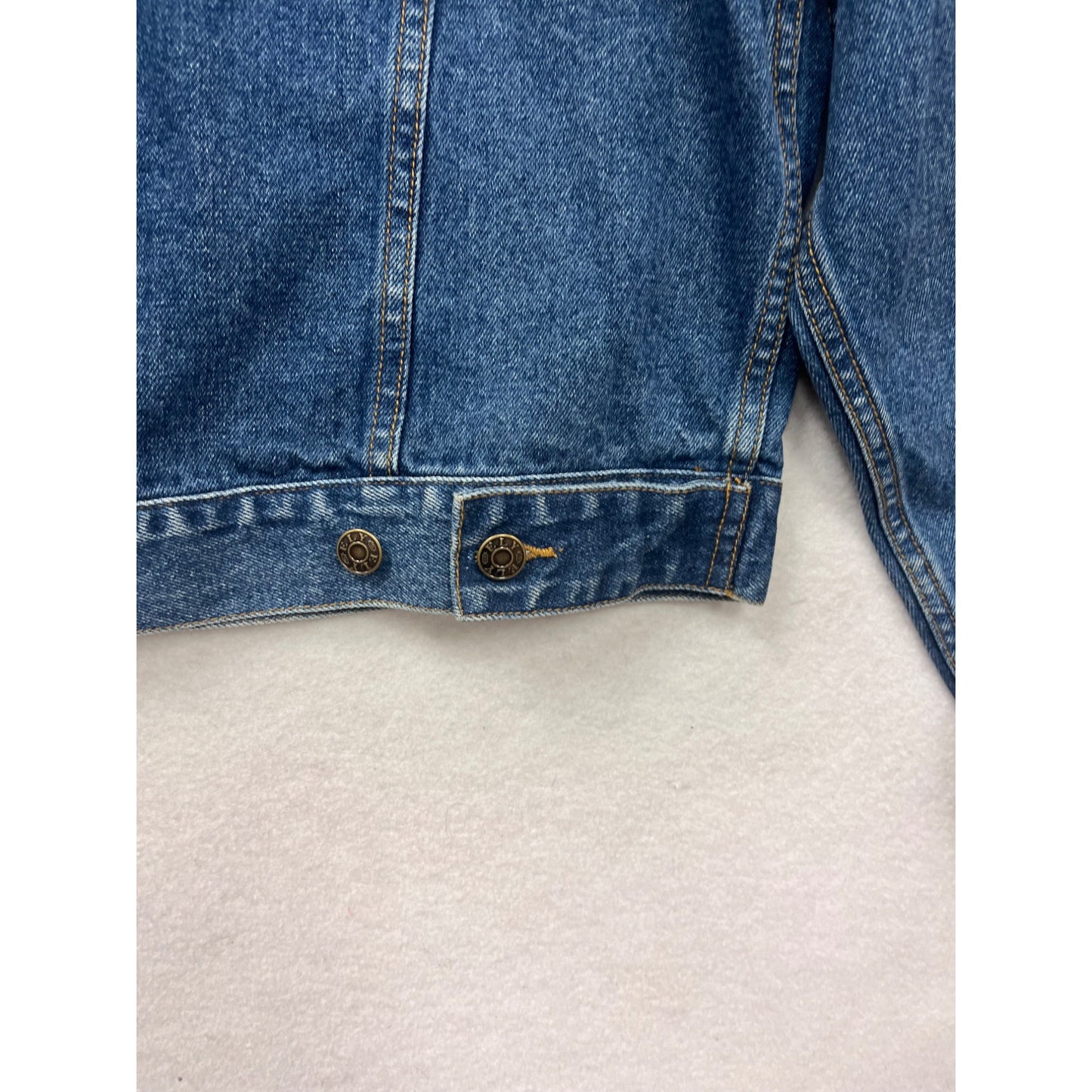Womens XL Ely Outerwear Blue Denim Jacket With Button Front #56A