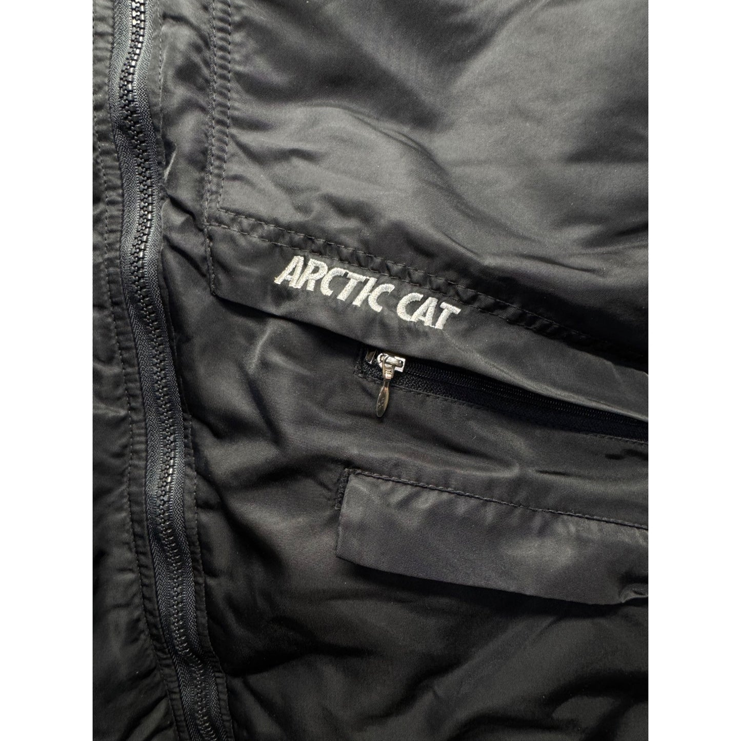 Arctic Cat Arcticwear Black Bomber Jacket Nylon Insulated L #9460