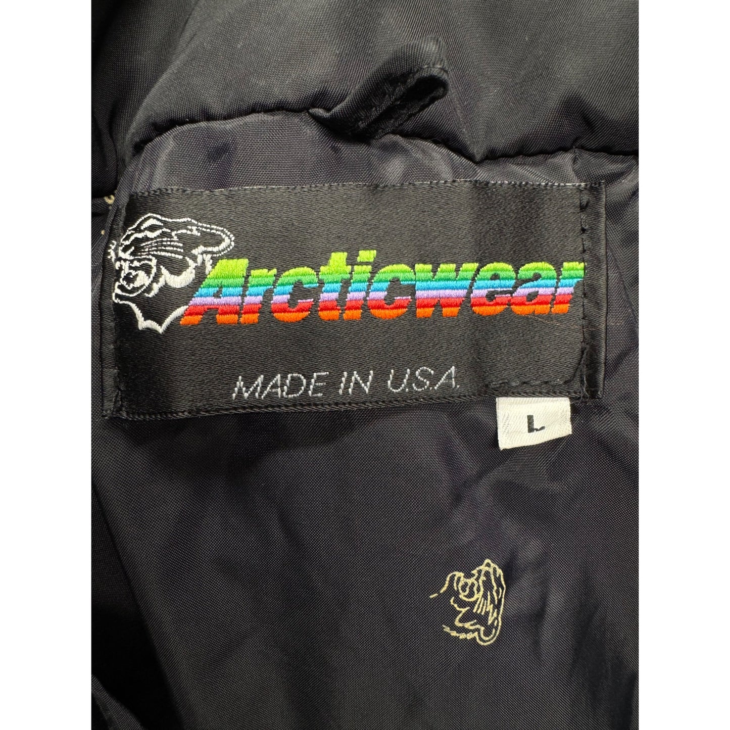 Arctic Cat Arcticwear Black Bomber Jacket Nylon Insulated L #9460