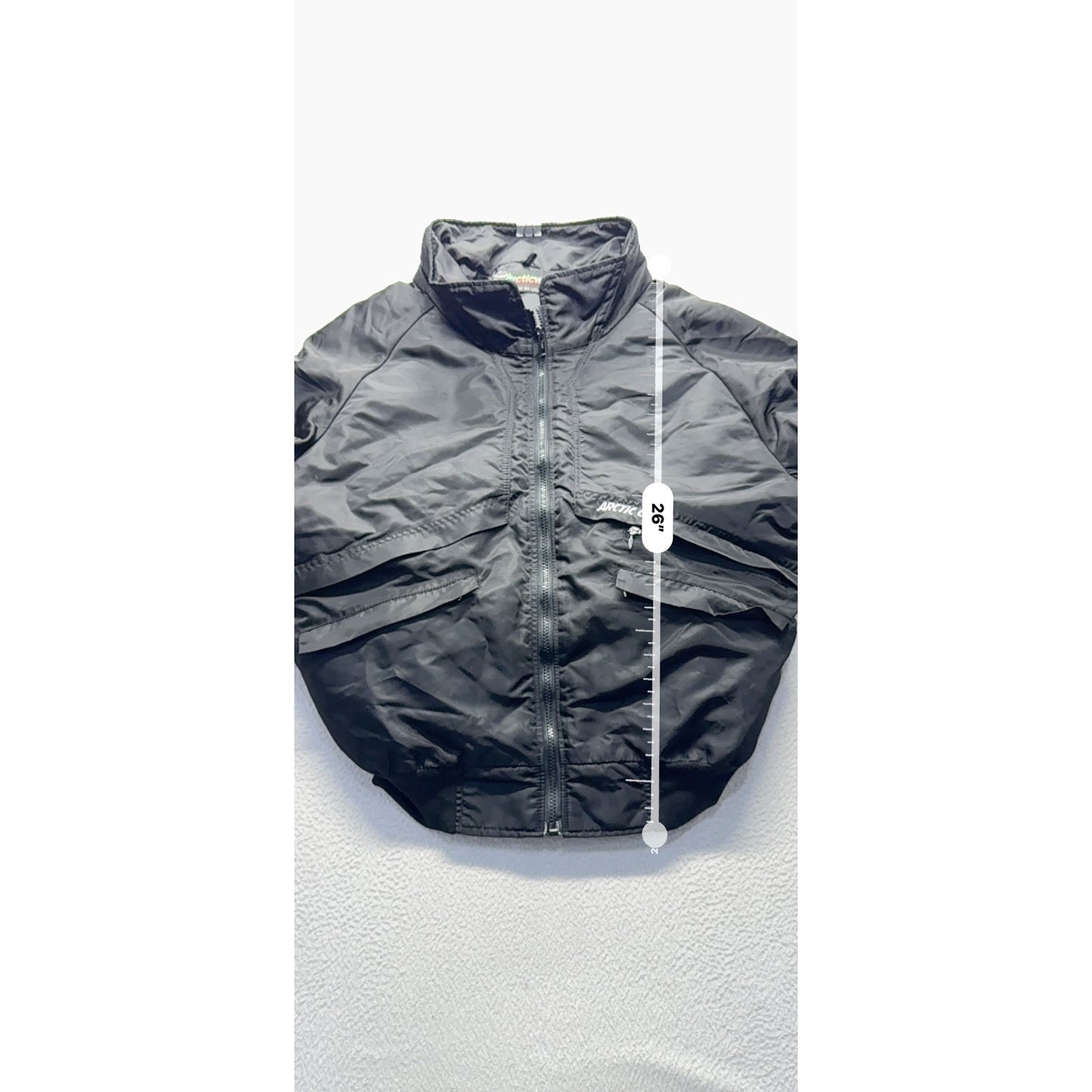 Arctic Cat Arcticwear Black Bomber Jacket Nylon Insulated L #9460